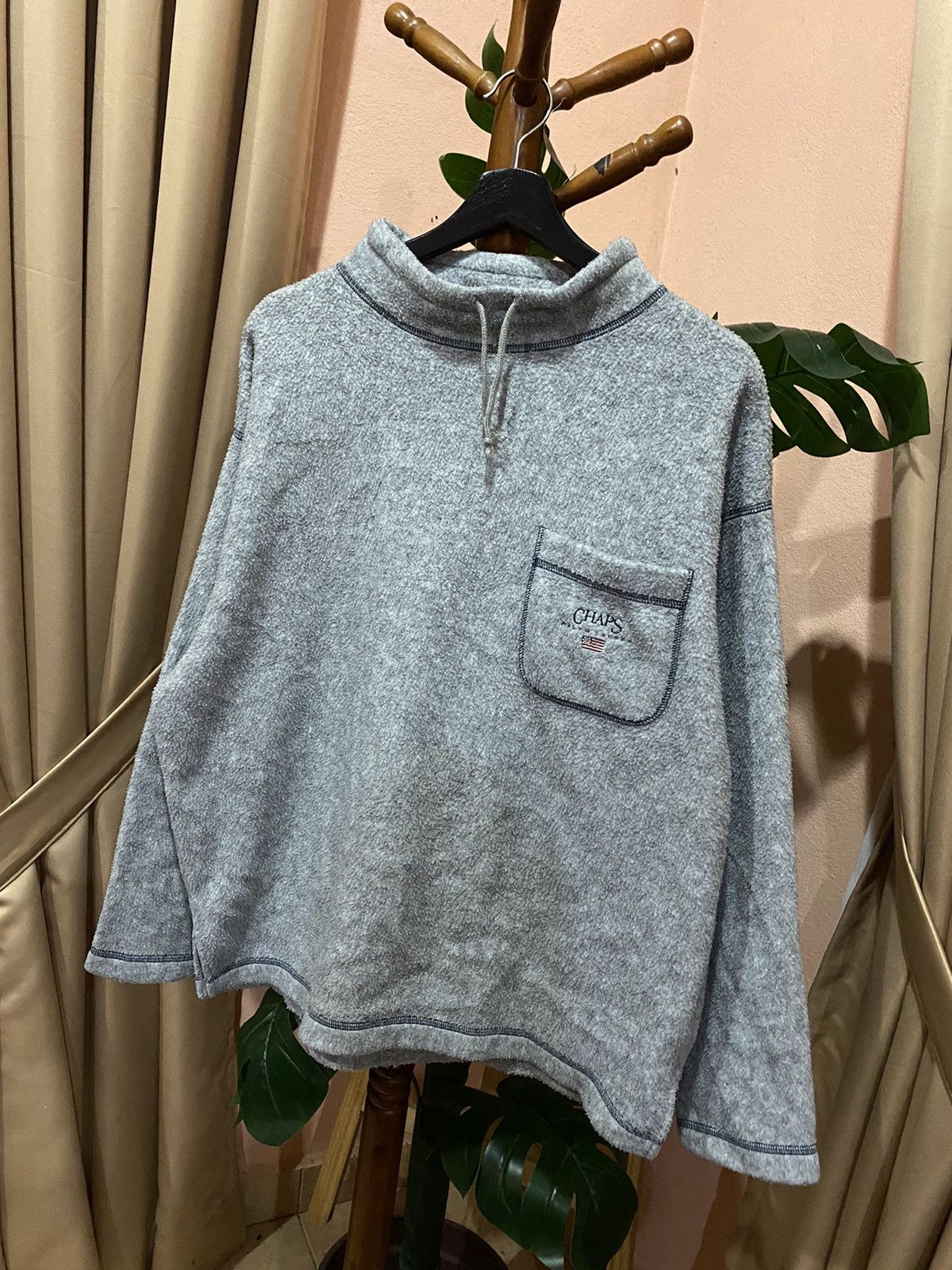 Chaps Ralph Lauren × Polo Ralph Lauren Chaps Ralph Lauren Grey Fleece Pullover Size US M / EU 48-50 / 2 - 2 Thumbnail