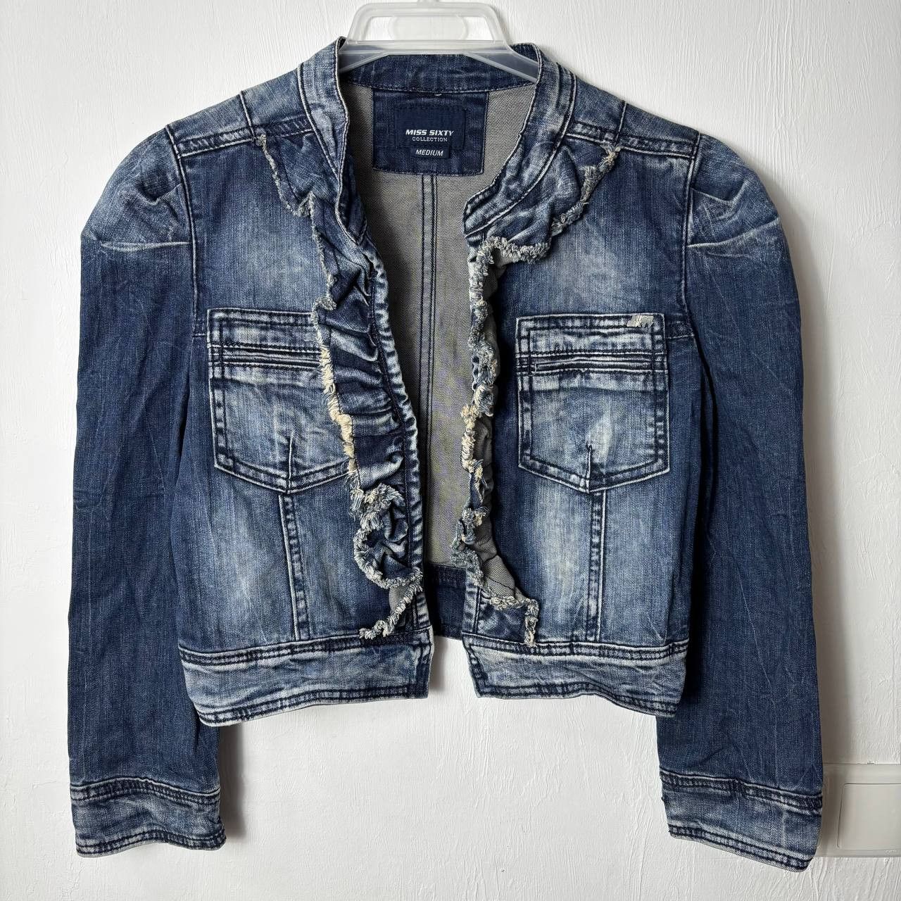 Miss Sixty RARE Miss Sixty Cropped VTG Denim Jacket Italy Designer Size M / US 6-8 / IT 42-44 - 2 Thumbnail