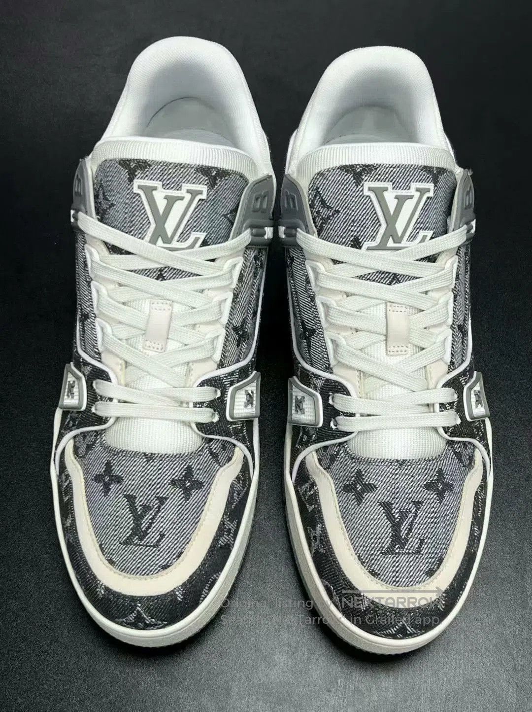 Louis Vuitton lv trainer gray and white sneakers uk7. Size US 7 / EU 40 - 3 Thumbnail