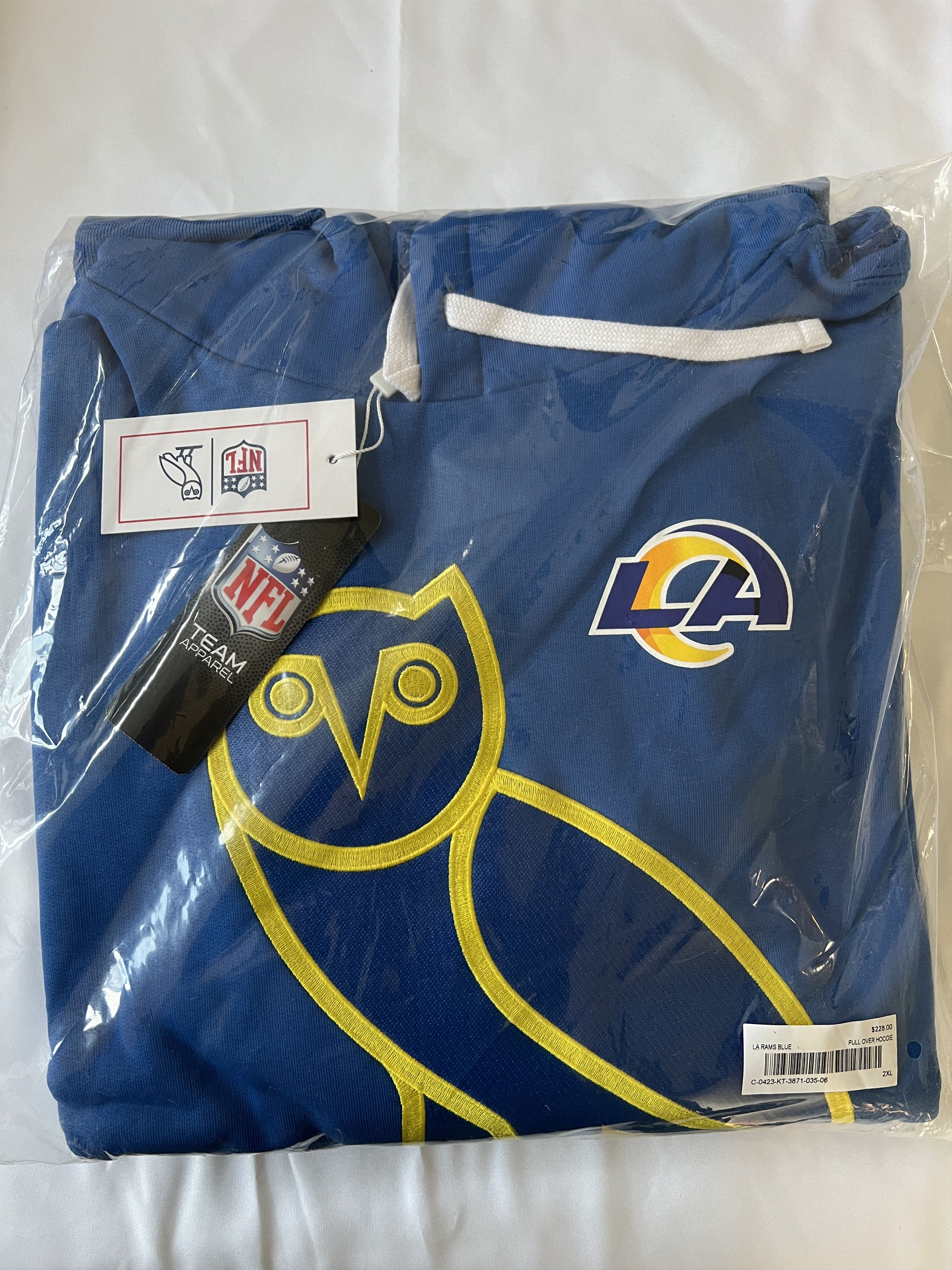 Drake *RARE* OVO x NFL Los Angeles Rams OG Owl Hoodie Size US XXL / EU 58 / 5 - 2 Thumbnail