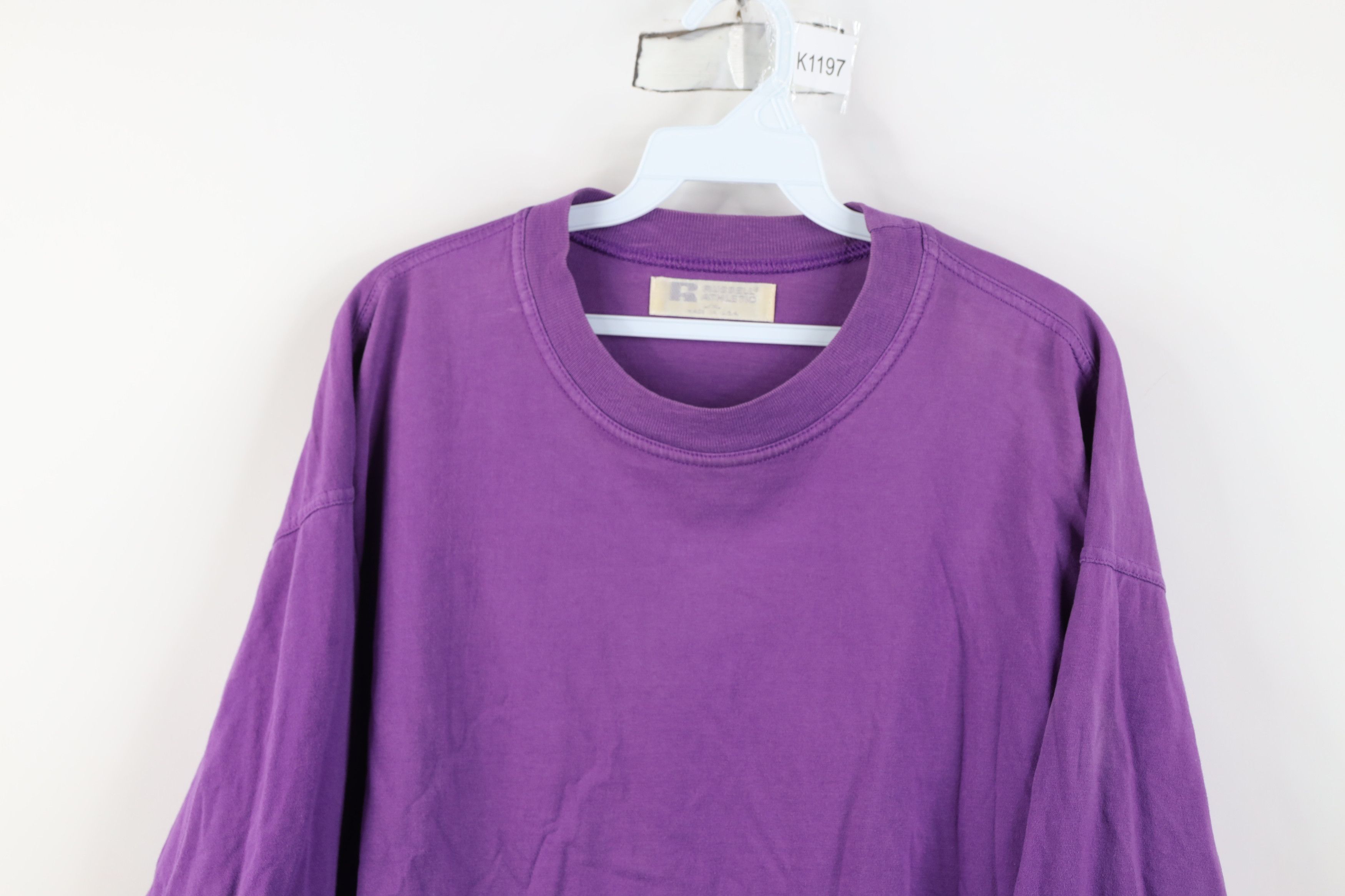 Russell Athletic Vintage 90s Russell Athletic Pullover Long Sleeve T-Shirt Size US L / EU 52-54 / 3 - 2 Thumbnail