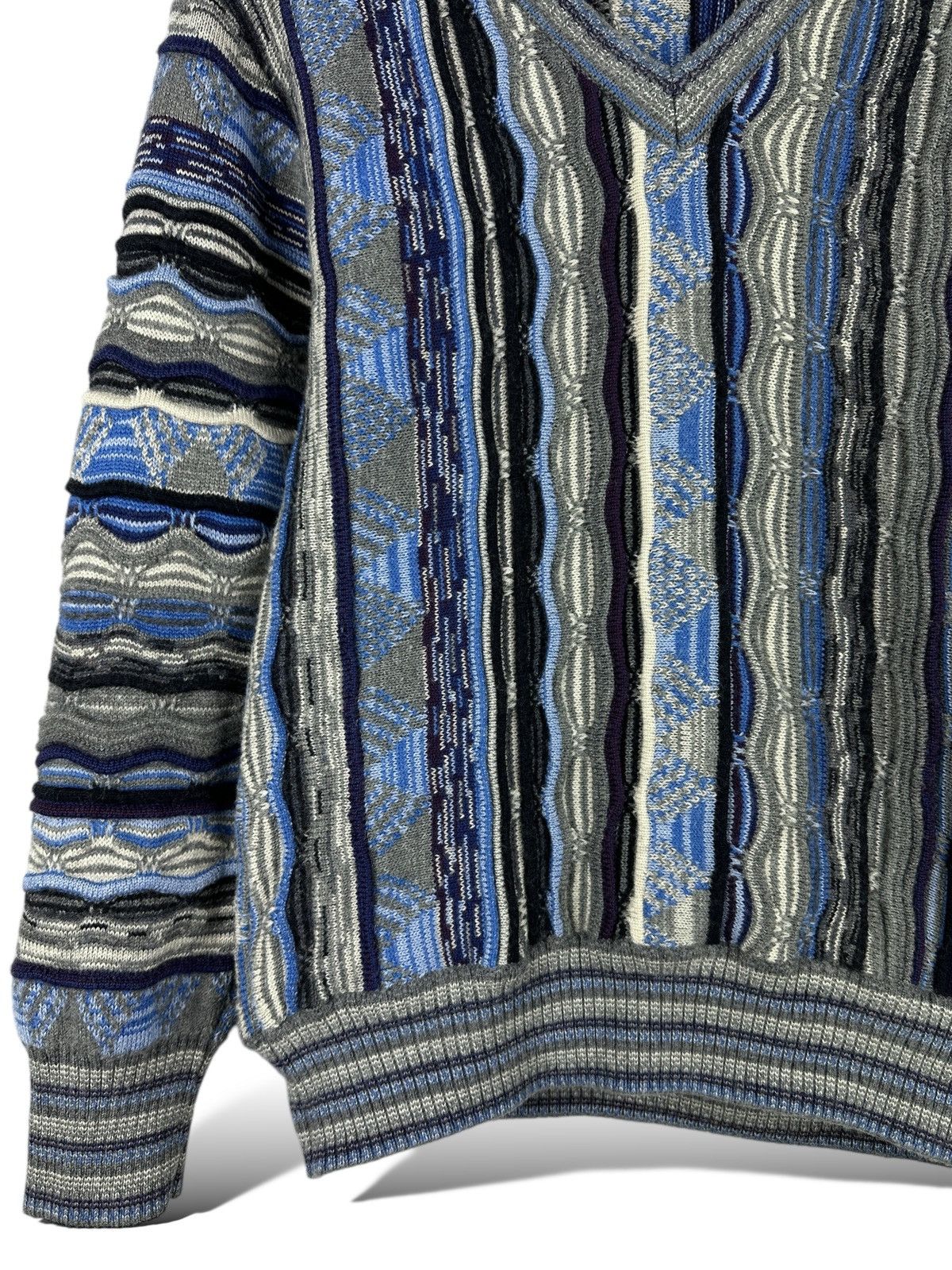 Other Piero Garbossa Coogi Style 3D Knit Wool Sweater V-Neck Size M / US 6-8 / IT 42-44 - 8 Thumbnail