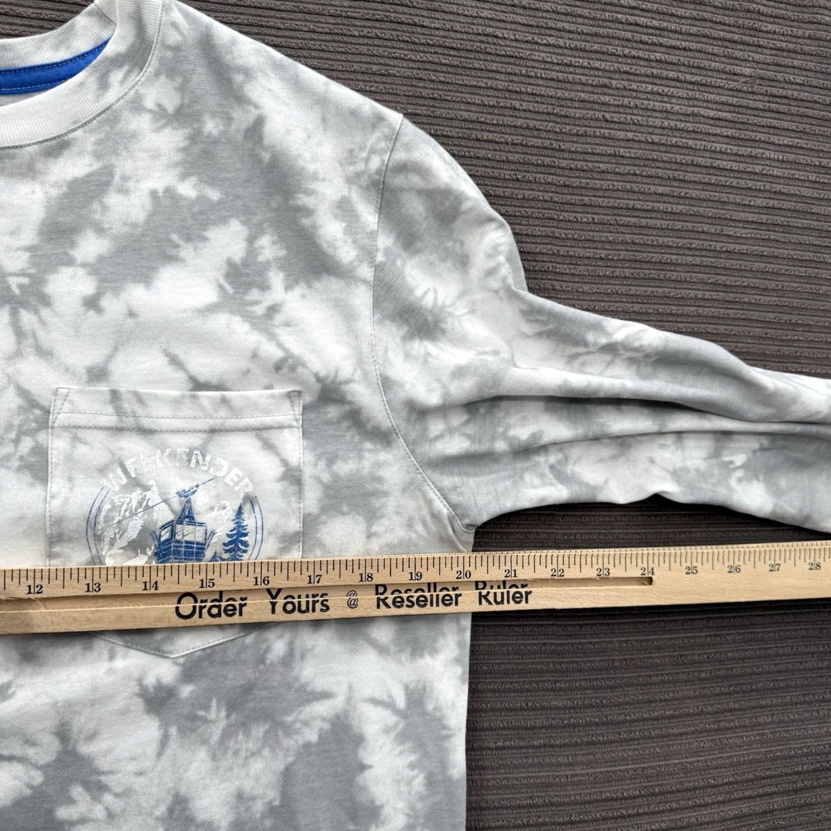 Chubbies Chubbies Shirt Mens Small Gray Tie Dye Long Sleeve Pocket Crewneck Graphic Size US S / EU 44-46 / 1 - 4 Thumbnail
