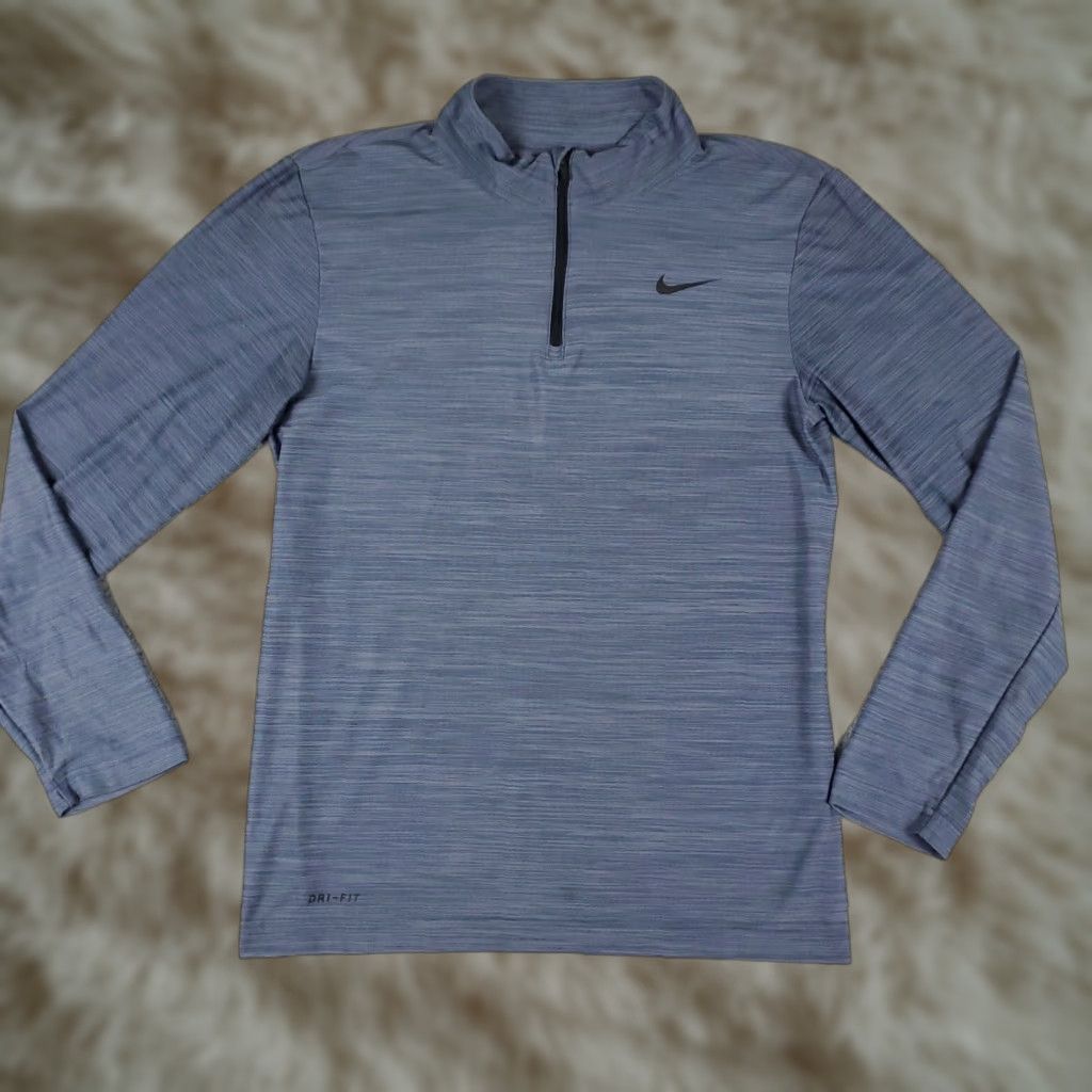 Nike Nike 1/4 Zip Pullover Shirt Mens Small Blue Long Sleeve Activewear Size US S / EU 44-46 / 1 - 1 Thumbnail