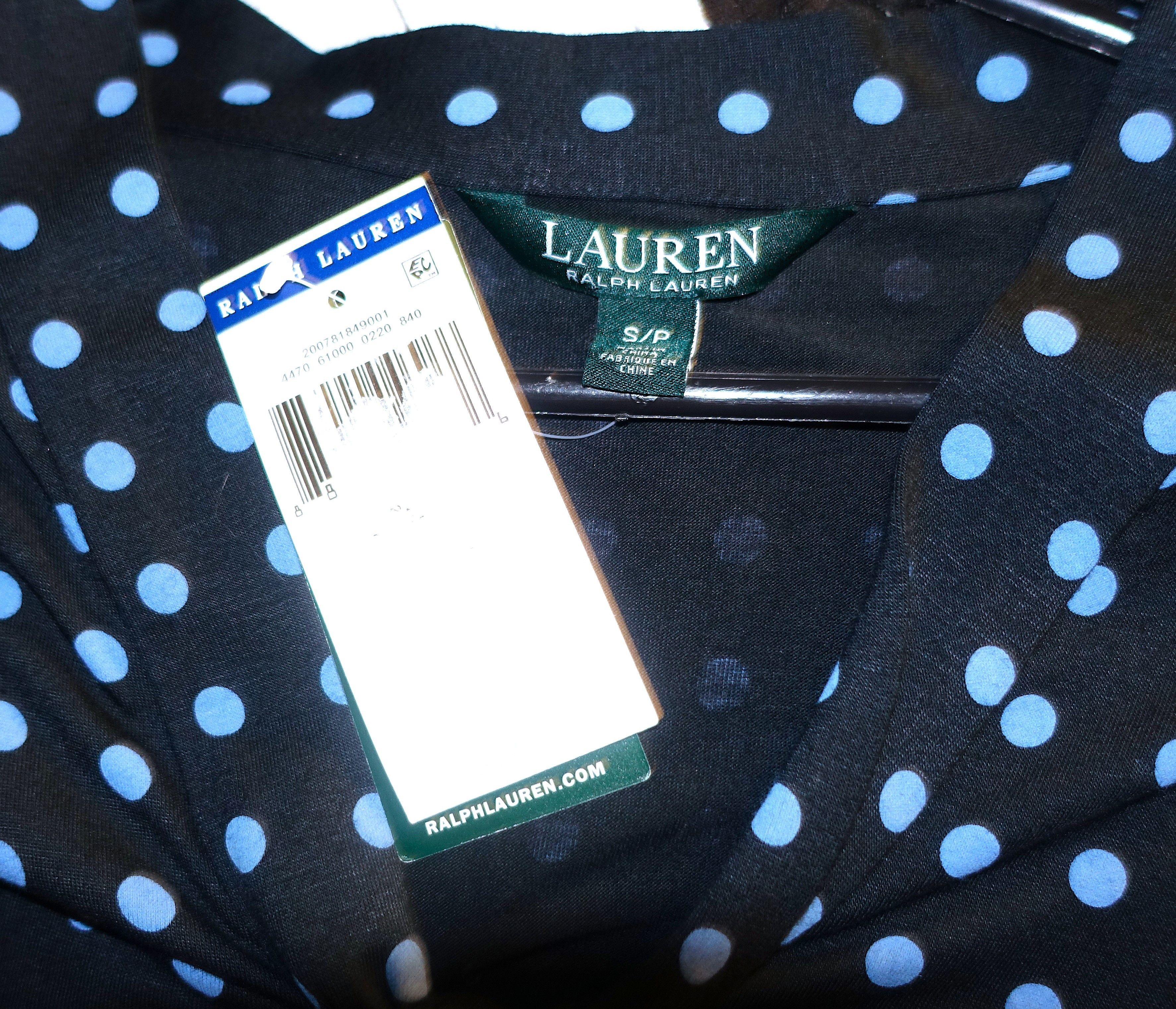 Ralph Lauren Lauren Ralph Lauren Navy Blue Polka Dot Blouse SP NWT $80 Size S / US 4 / IT 40 - 8 Thumbnail