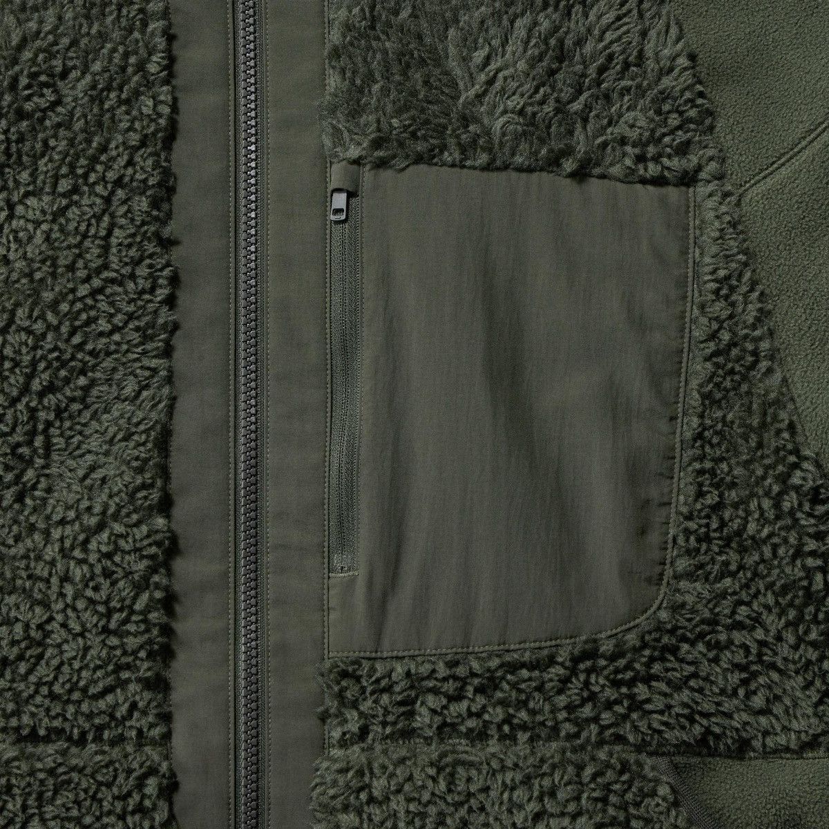 Uniqlo × White Mountaineering Medium Olive Fleece Long-Sleeve Hoodie Green Jacket Coat Size US M / EU 48-50 / 2 - 16 Thumbnail