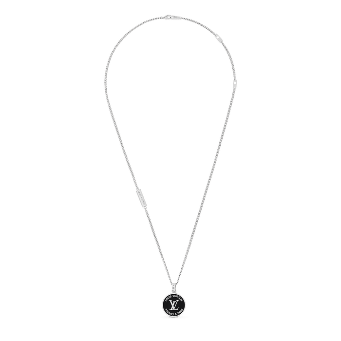 Louis Vuitton Monogram Chain Necklace, Black, One Size