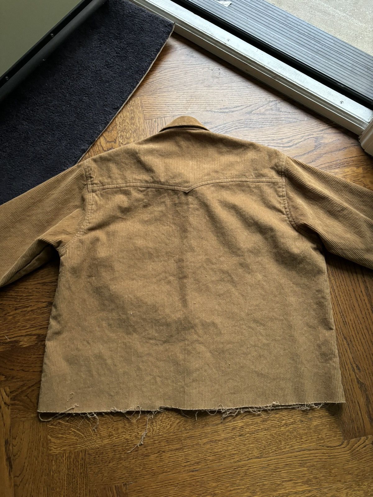 Route 66 × Vintage 90s Vintage Corduroy Jacket Raw Hem Crop Boxy Straight Edge Size US S / EU 44-46 / 1 - 9 Thumbnail