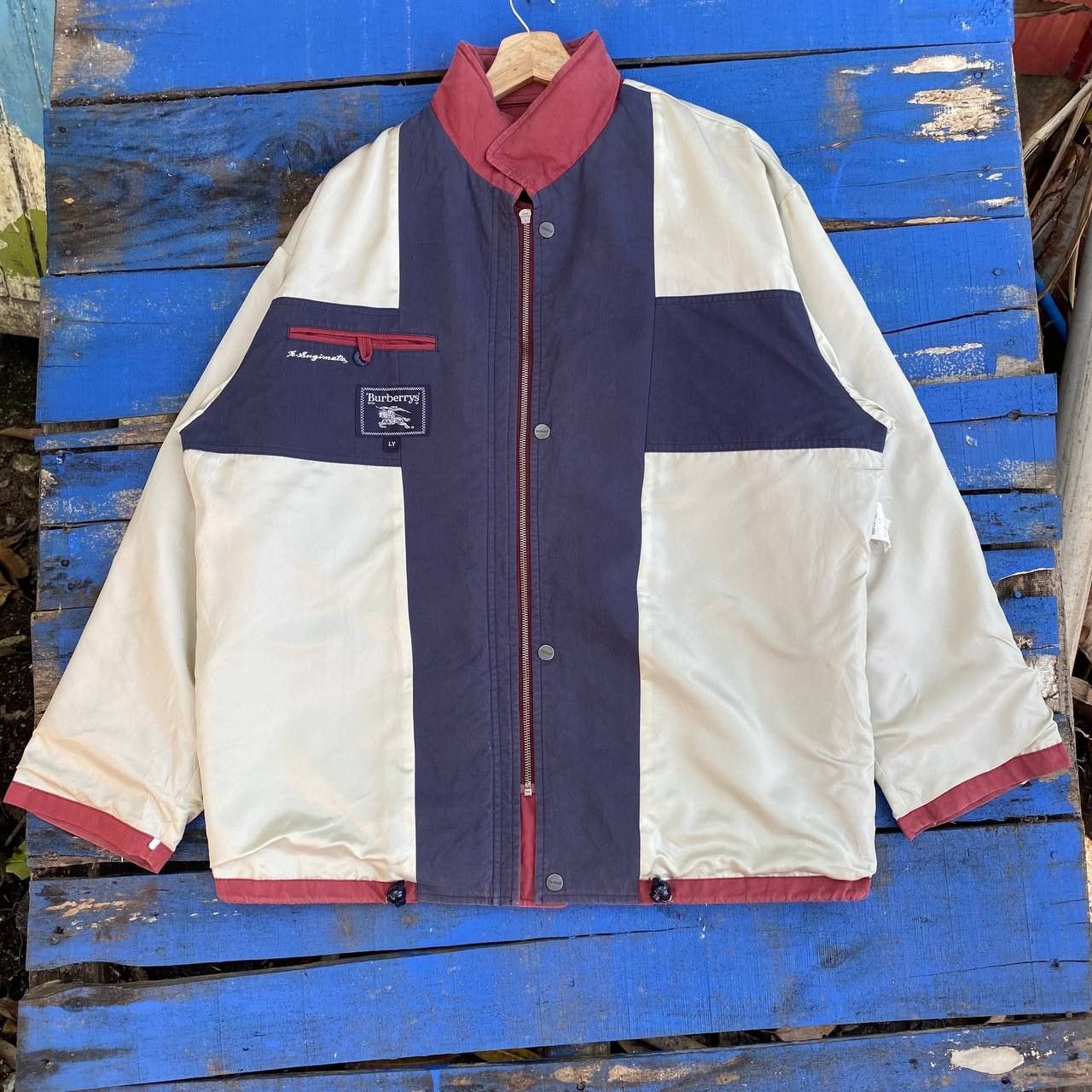 Burberry × Vintage Vintage Burberry Reversible Big Logo Zipper Jacket Size US XL / EU 56 / 4 - 10 Thumbnail