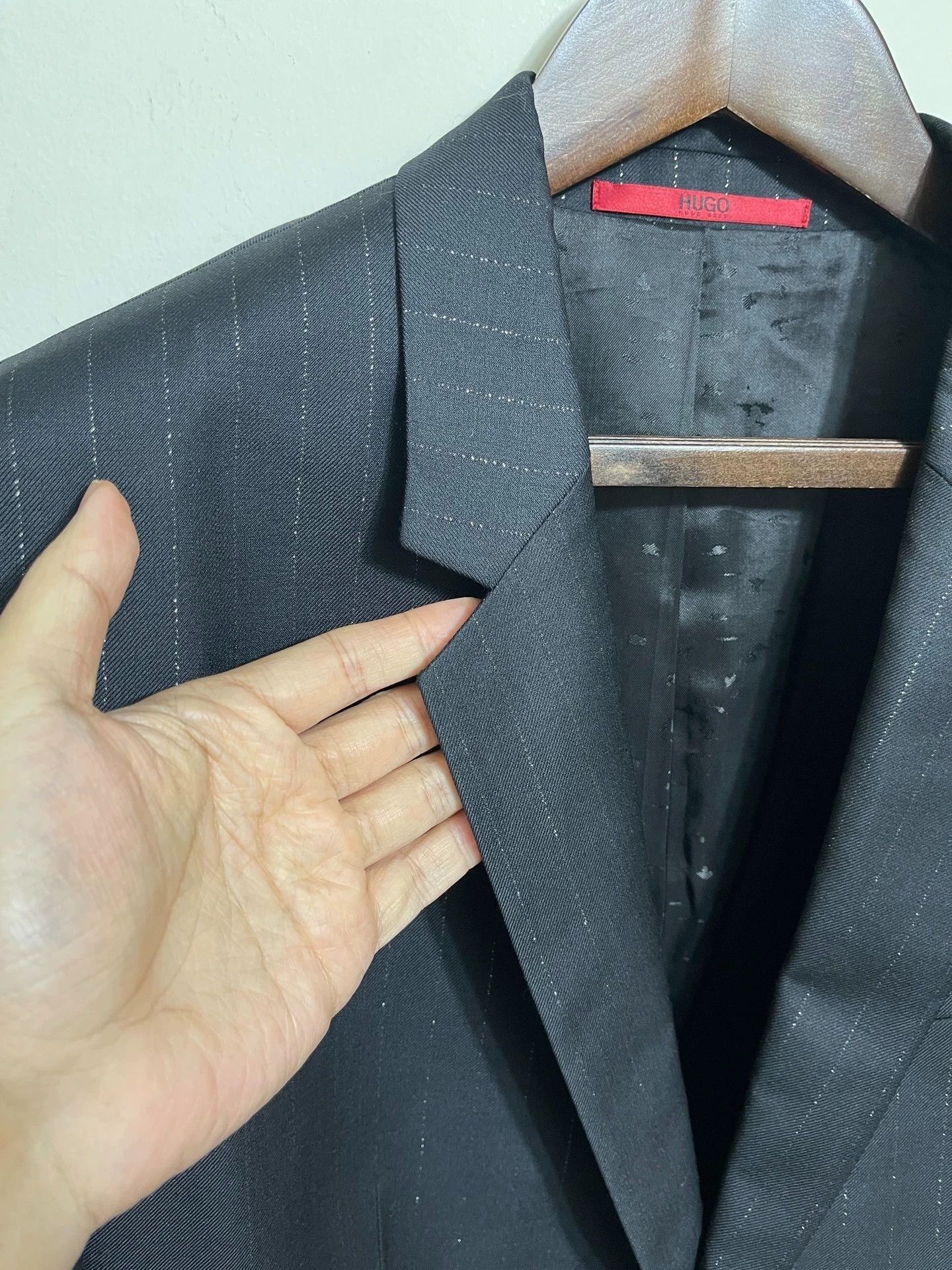 Hugo Boss Black Pinstripe Formal Suit Jacket Size US M / EU 48-50 / 2 - 5 Thumbnail