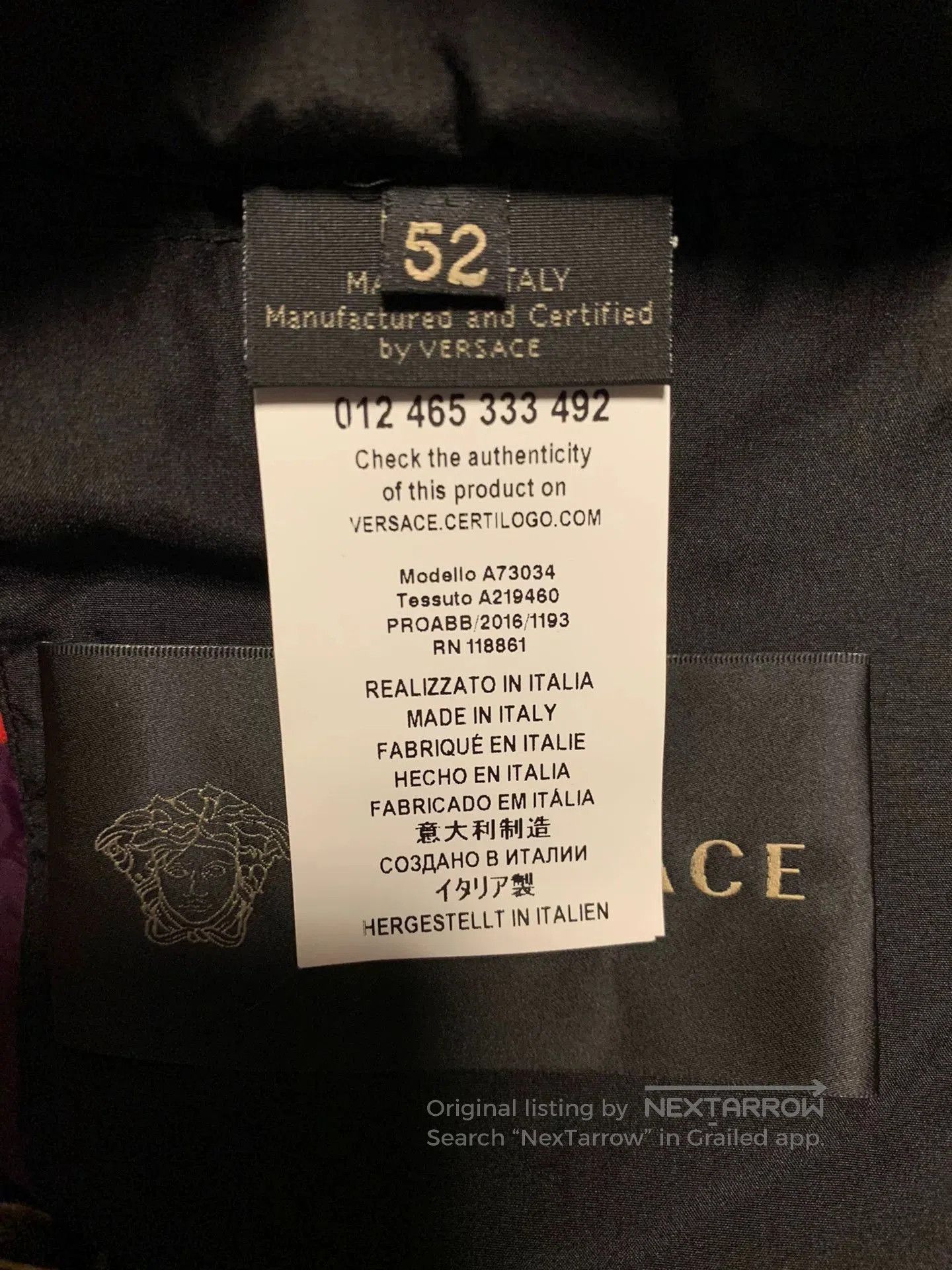 Japanese Brand Versace Men's Lightweight Jacket. Size US L / EU 52-54 / 3 - 5 Thumbnail
