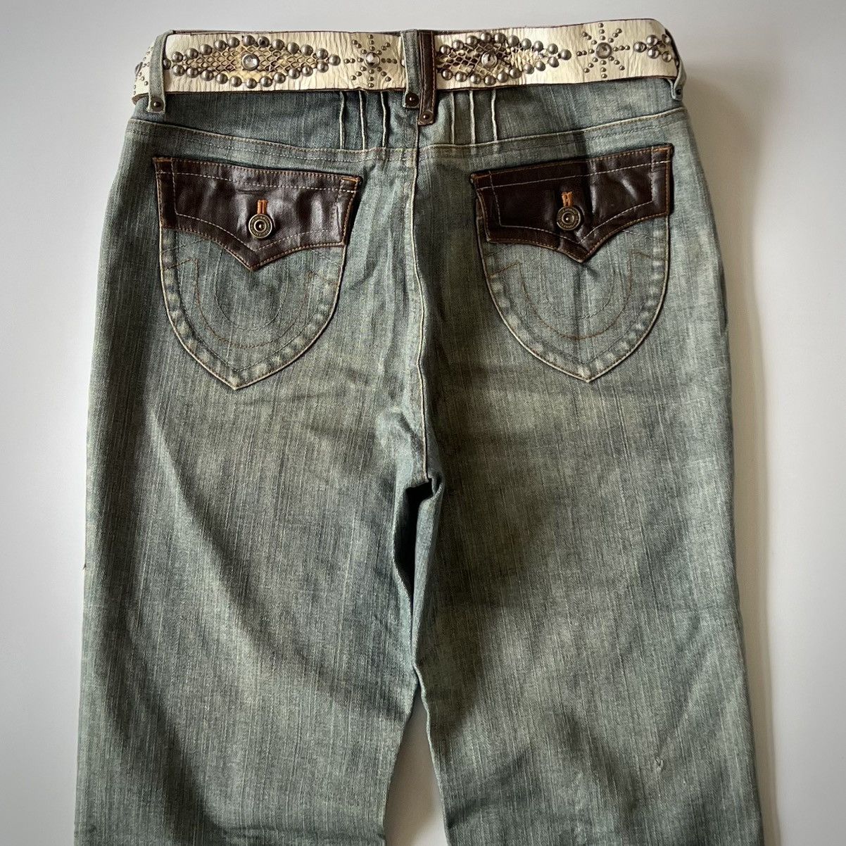 Japanese Brand Eterno Dellezza Spiral Flared Jeans Size 29" - 6 Thumbnail