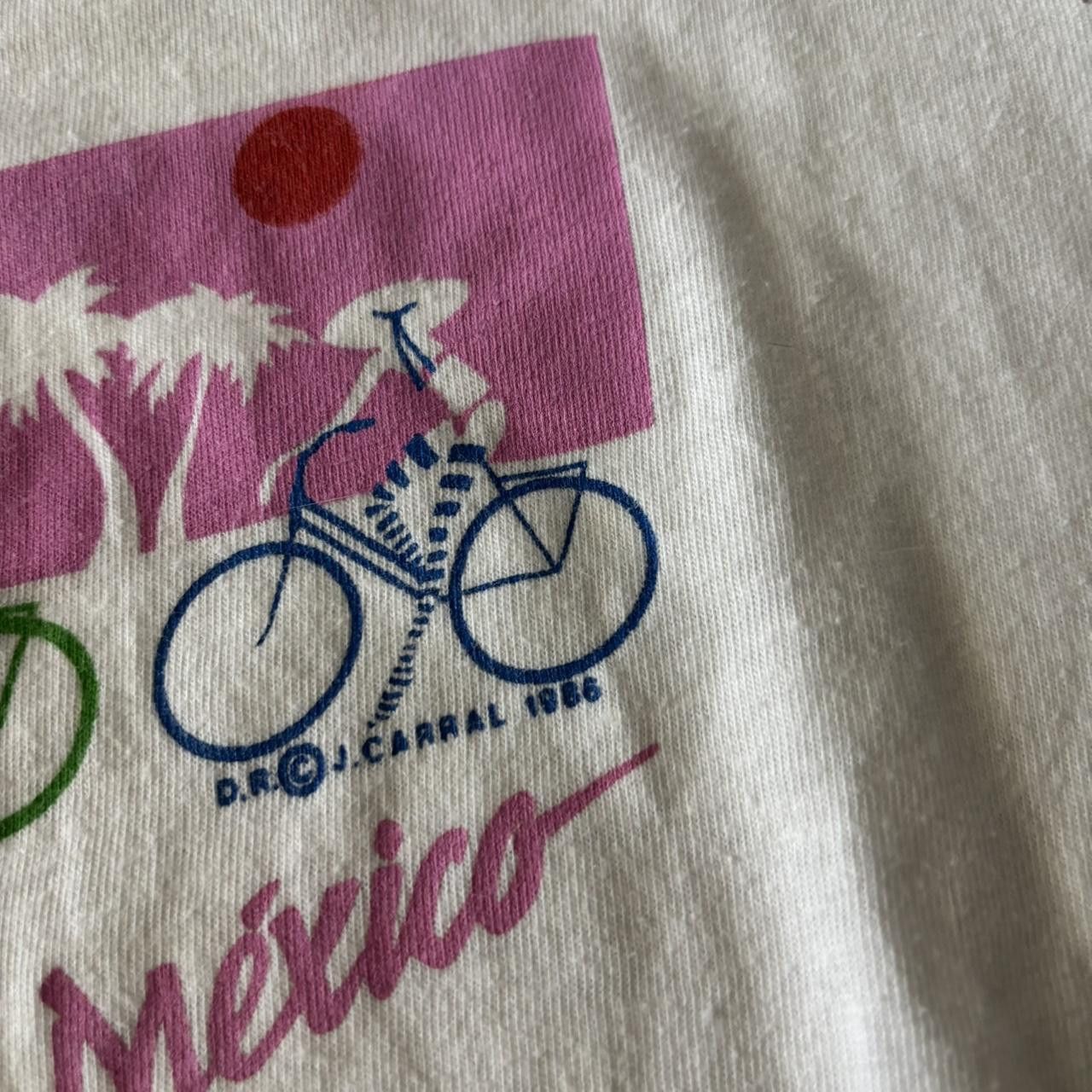 Vintage Crazy Vintage 80s White Mexico Single Stitch Graphic Tee! Fits M Size US M / EU 48-50 / 2 - 3 Thumbnail