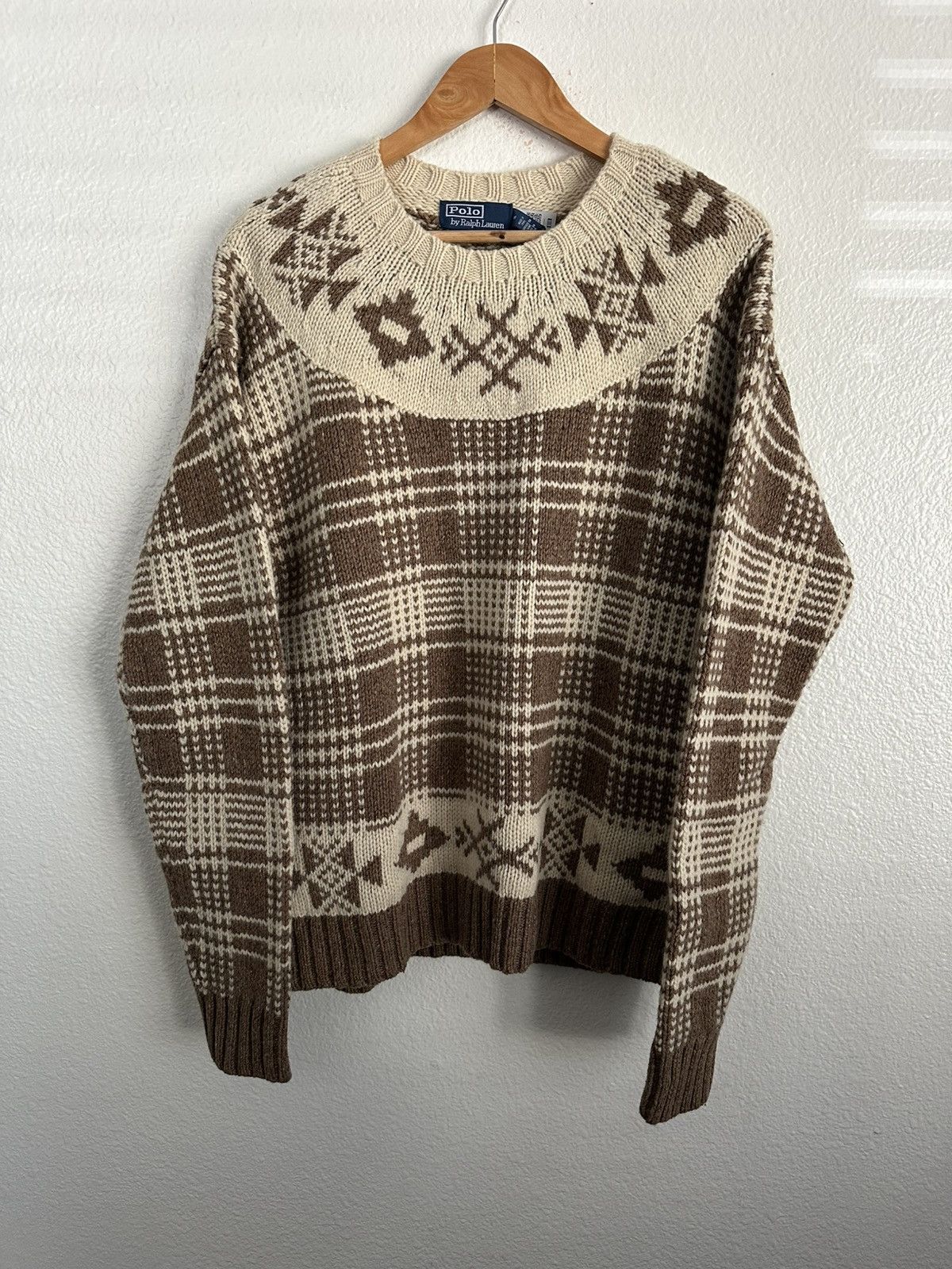 Polo Ralph Lauren Polo Ralph Lauren Plaid Wool Linen Sweater Nordic Country Size US M / EU 48-50 / 2 - 1 Thumbnail
