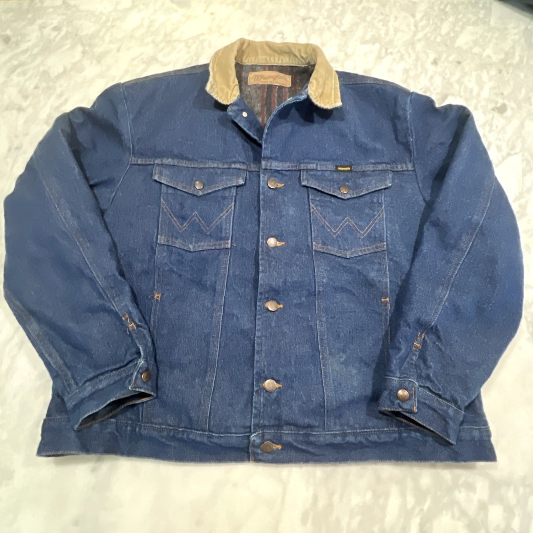 Wrangler VINTAGE Wrangler Western Denim Jacket Men’s XL Blue Blanket Lined Workwear Size US XL / EU 56 / 4 - 2 Thumbnail