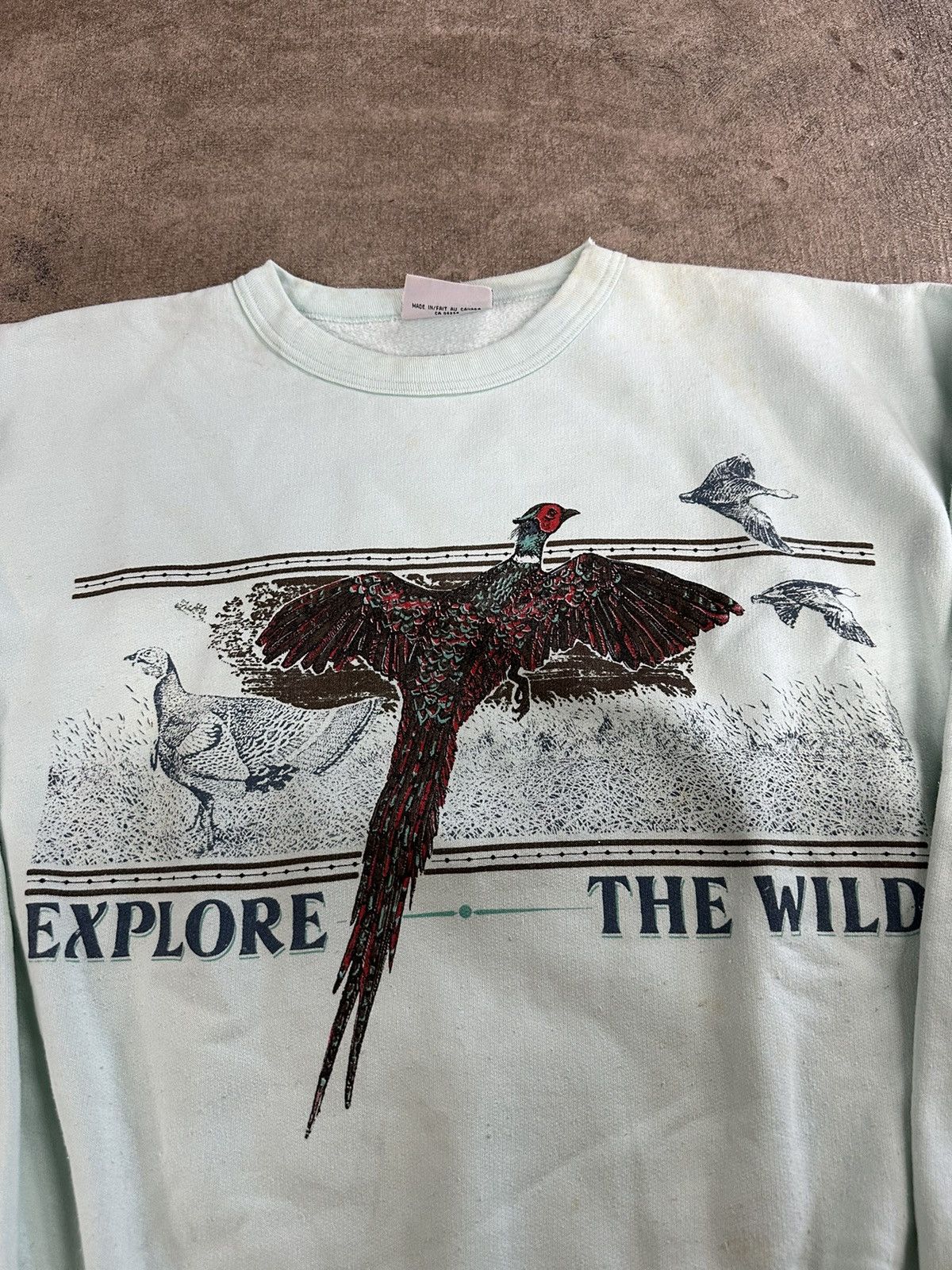 Vintage Vintage 90s Explore The Wild Pheasant Bird Sweatshirt READ Size US M / EU 48-50 / 2 - 4 Thumbnail