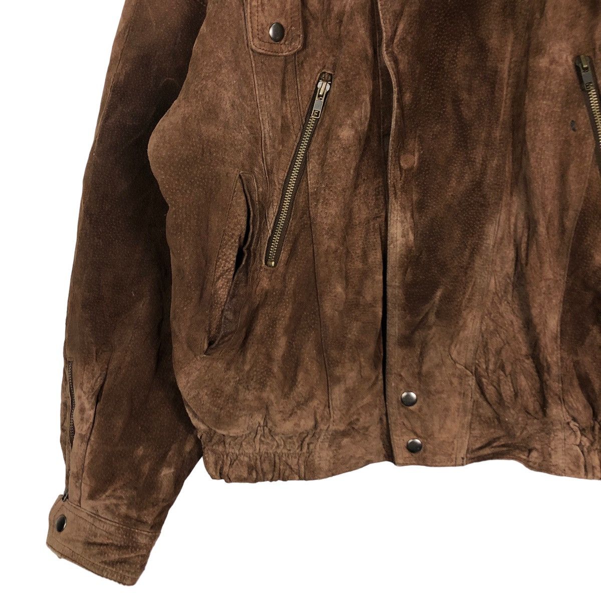 Issey Miyake 🔥Vintage Genuine Leather Jacket Biker Wilsons Leather Size US L / EU 52-54 / 3 - 4 Thumbnail