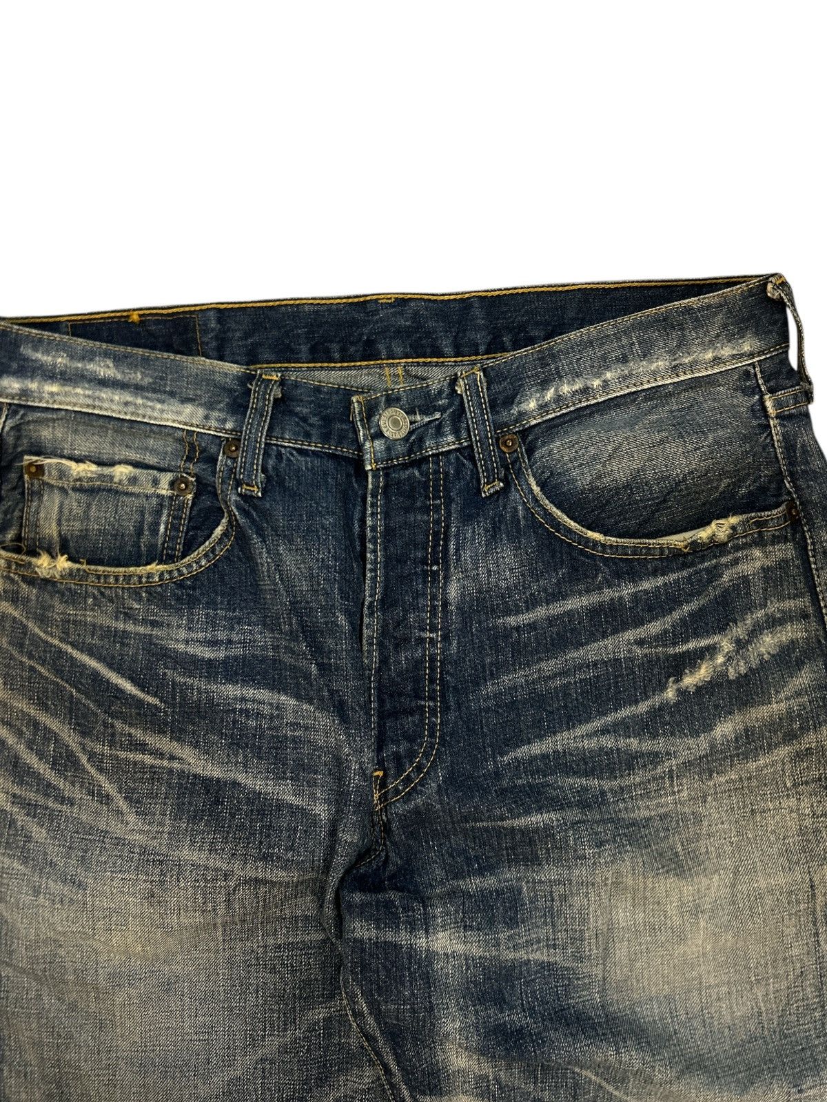 Levi's Vintage Clothing 👖 Vintage Levi's 501 Distressed Denim Jeans Japanese Release Size US 32 / EU 48 - 3 Thumbnail