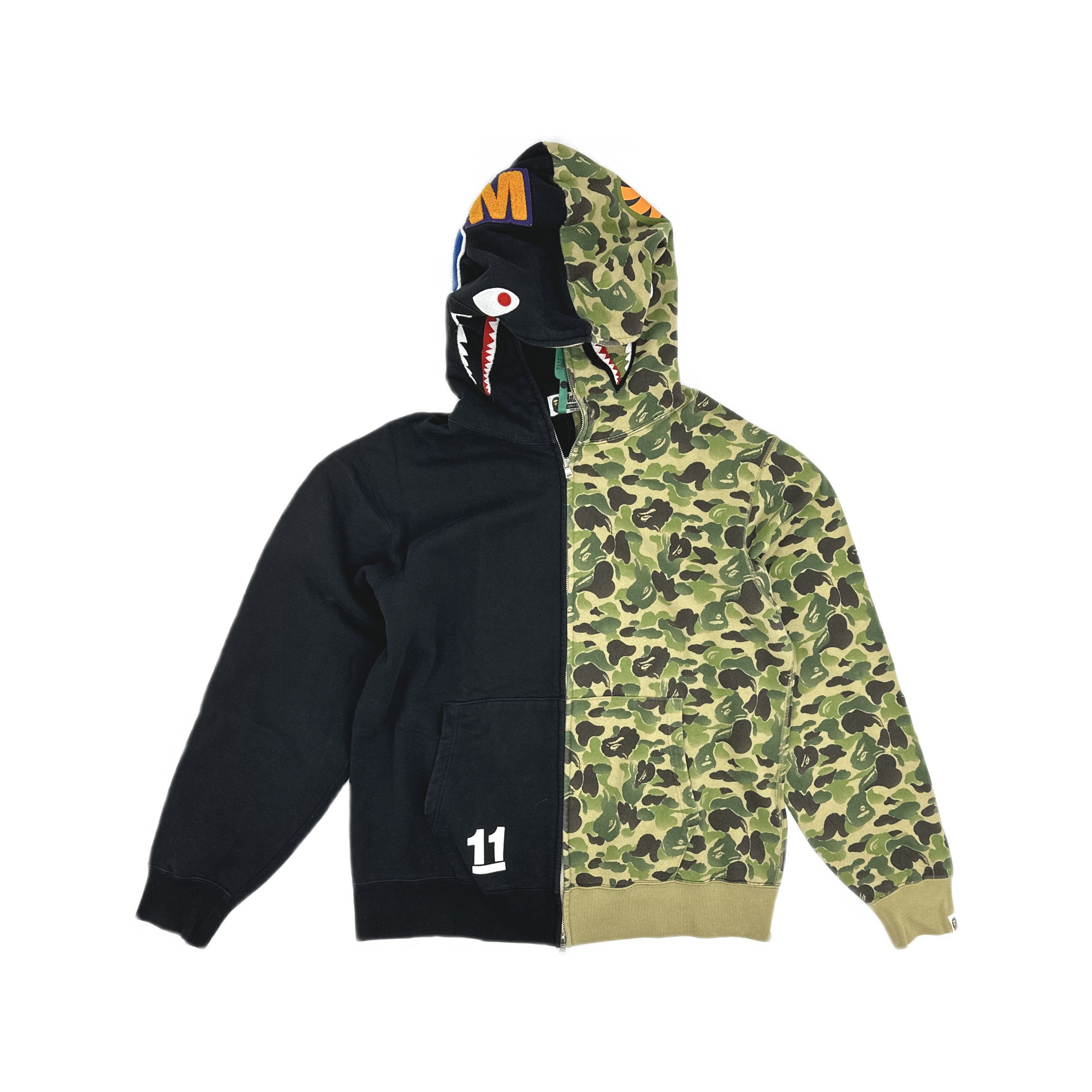 Bape A BATHING APE Split Camo Shark Hoodie Size XXL Size US XXL / EU 58 / 5 - 1 Thumbnail