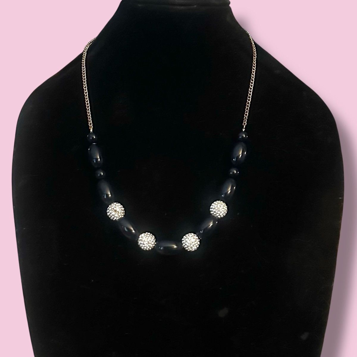 J.Crew J.Crew black bead and crystal ball bead chain necklace Size ONE SIZE - 1 Thumbnail