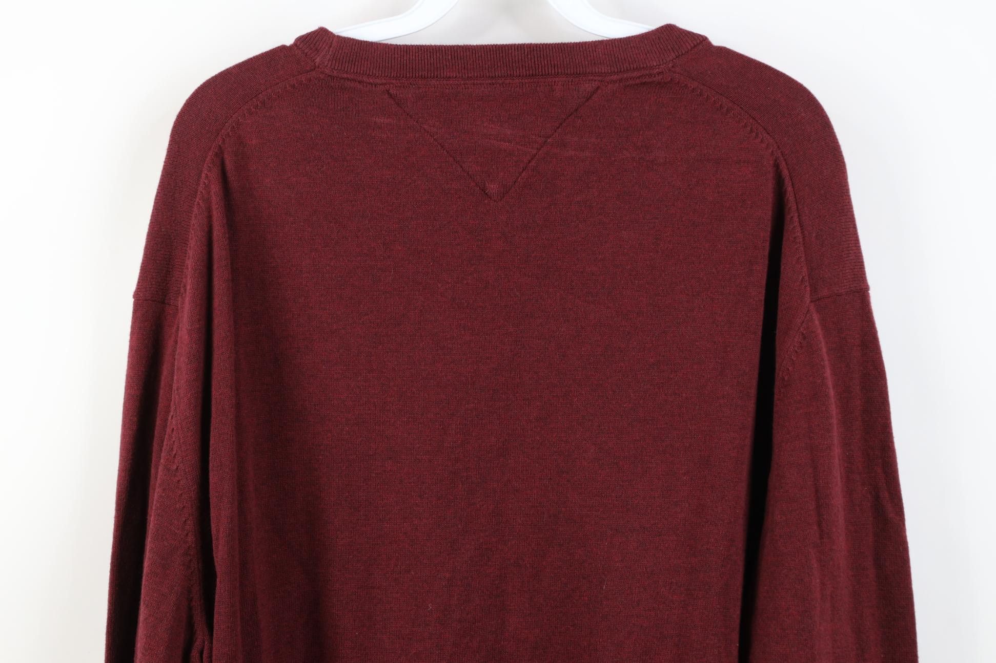 Tommy Hilfiger Vintage Y2K Tommy Hilfiger Cotton Knit Crewneck Sweater Red Size US XXL / EU 58 / 5 - 12 Thumbnail