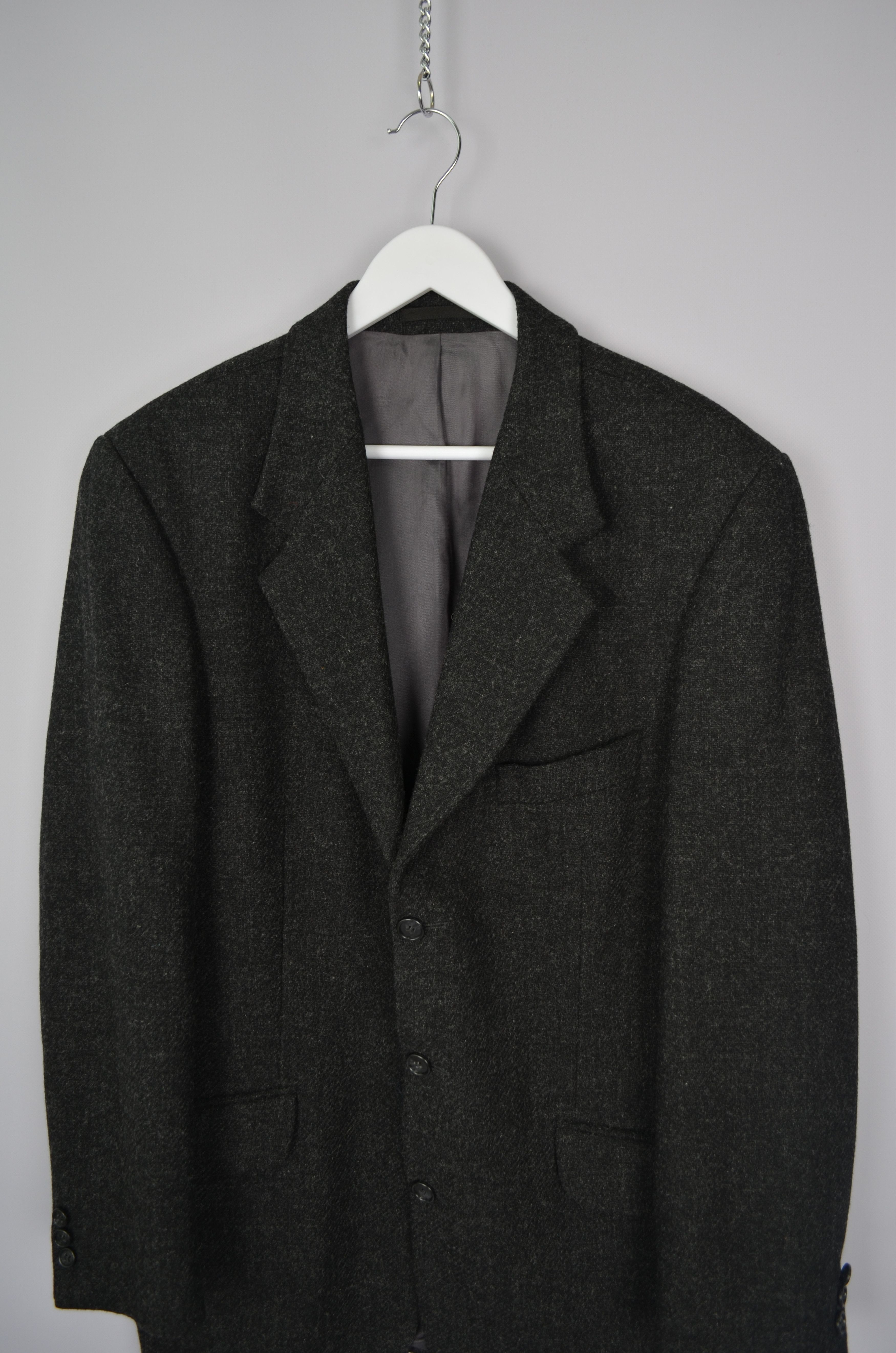 Designer Walker Slater Tweed Jacket Blazer Grey 100% Wool Size 44/XL Size 44R - 2 Thumbnail