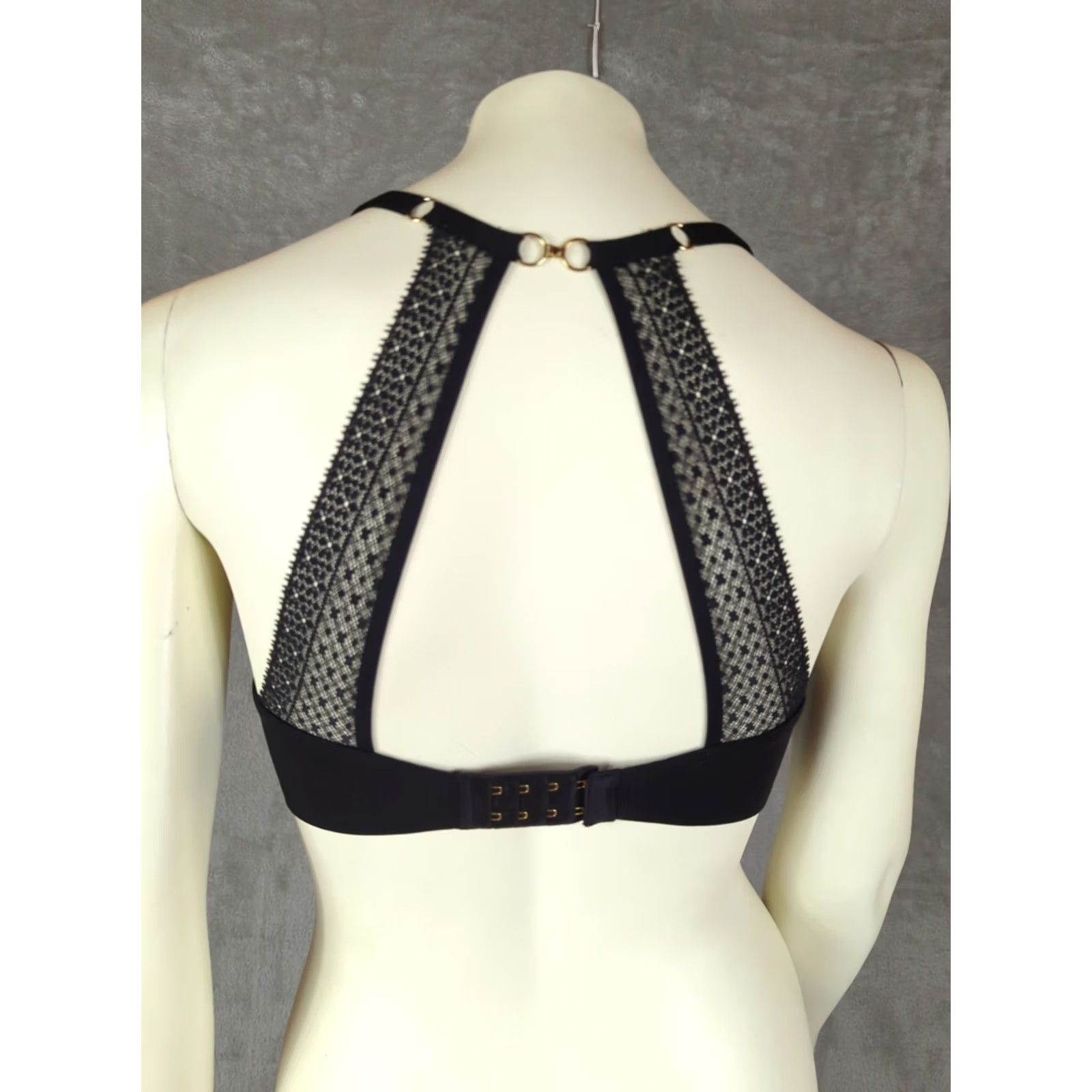 Victoria's Secret Victoria's Secret Bra Demi Underwire 32DDD Black Halter 32 DDD Womens Angel Lined Underwired Bra Size ONE SIZE - 5 Thumbnail