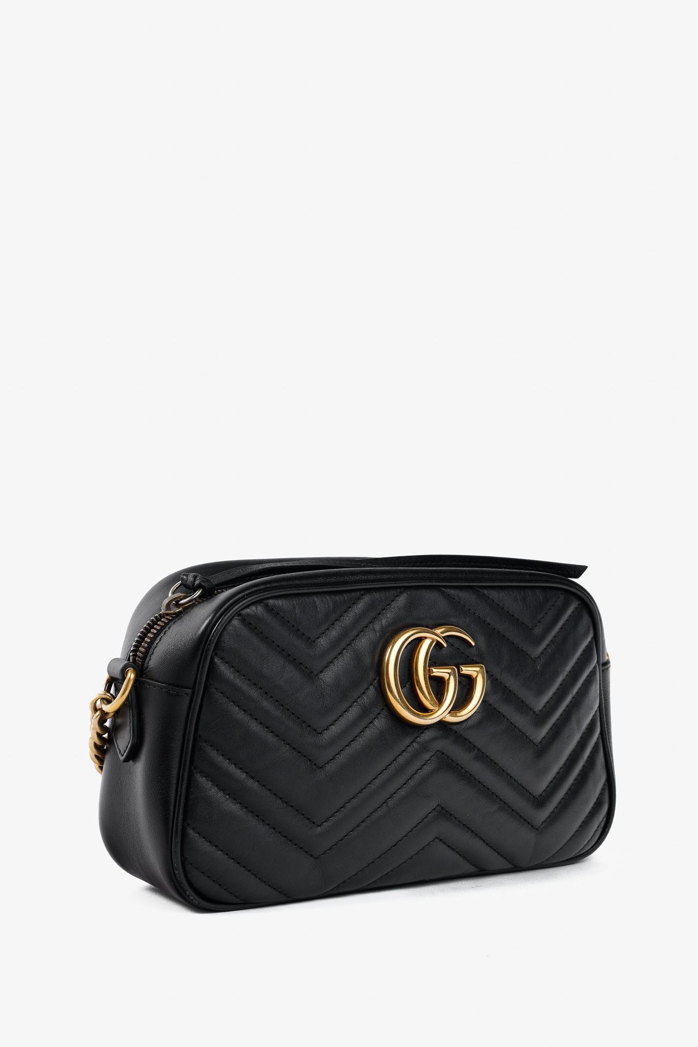 Gucci Gucci GG Marmont Black Matelassé Leather Small Camera Bag Size ONE SIZE - 2 Thumbnail