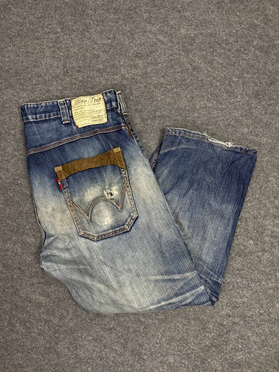 Edwin vintage edwin blue trip distressed denim nice design Size US 43 - 2 Thumbnail
