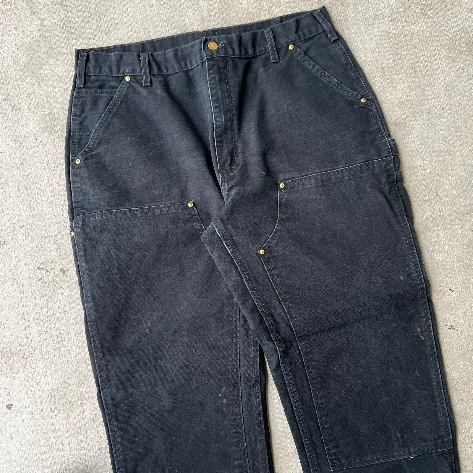 Carhartt × Vintage Vintage Y2K Carhartt black double knee work carpenter pants Size US 35 - 2 Thumbnail