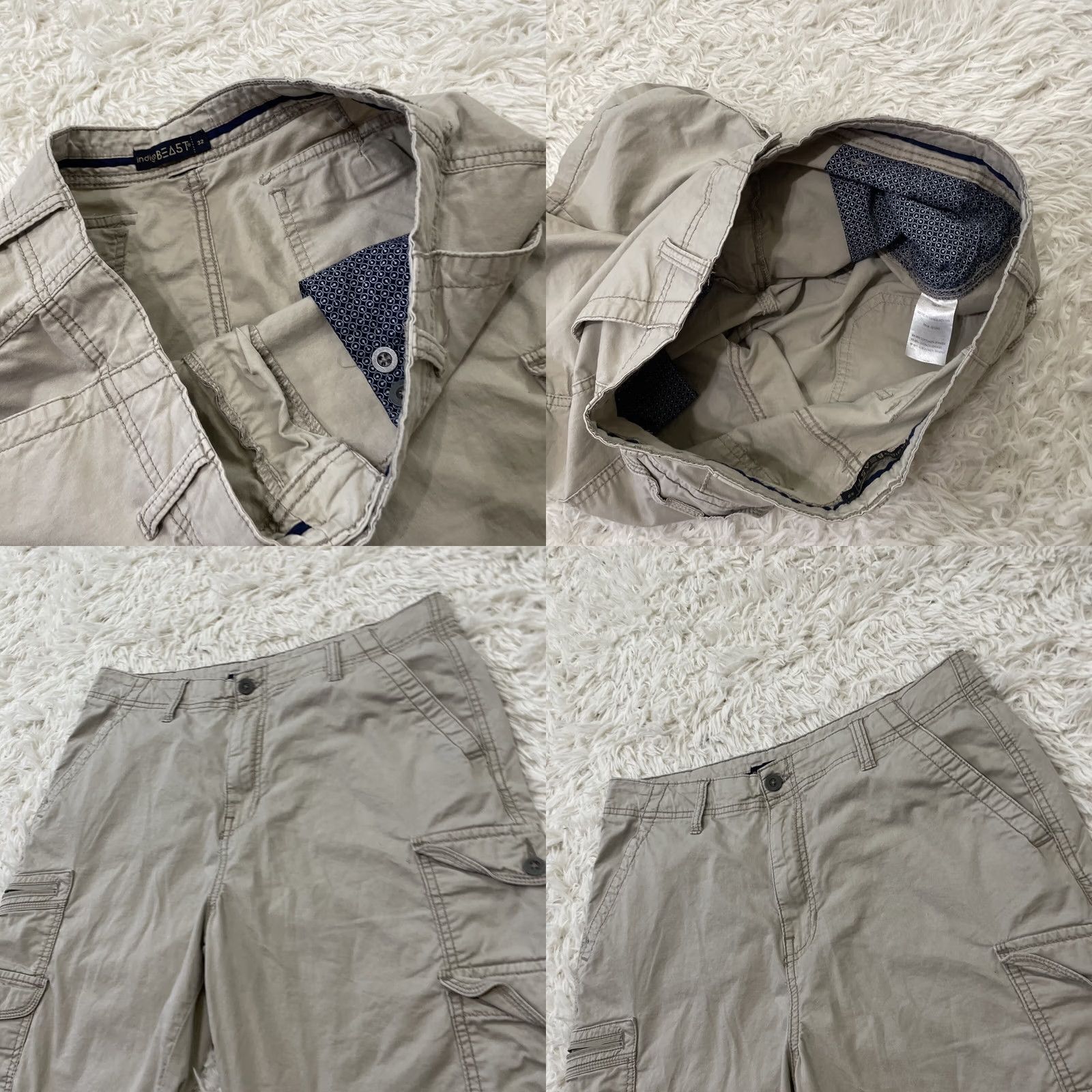 Vintage INDIGO BEAST Cargo Shorts Men 32 Khaki Y2k Streetwear Zip Pocket Bermuda Bermuda Cargo Shorts Mens 32 Khaki Zip Pocket Outdoor Casual Workwear Men Size US 32 / EU 48 - 10 Thumbnail
