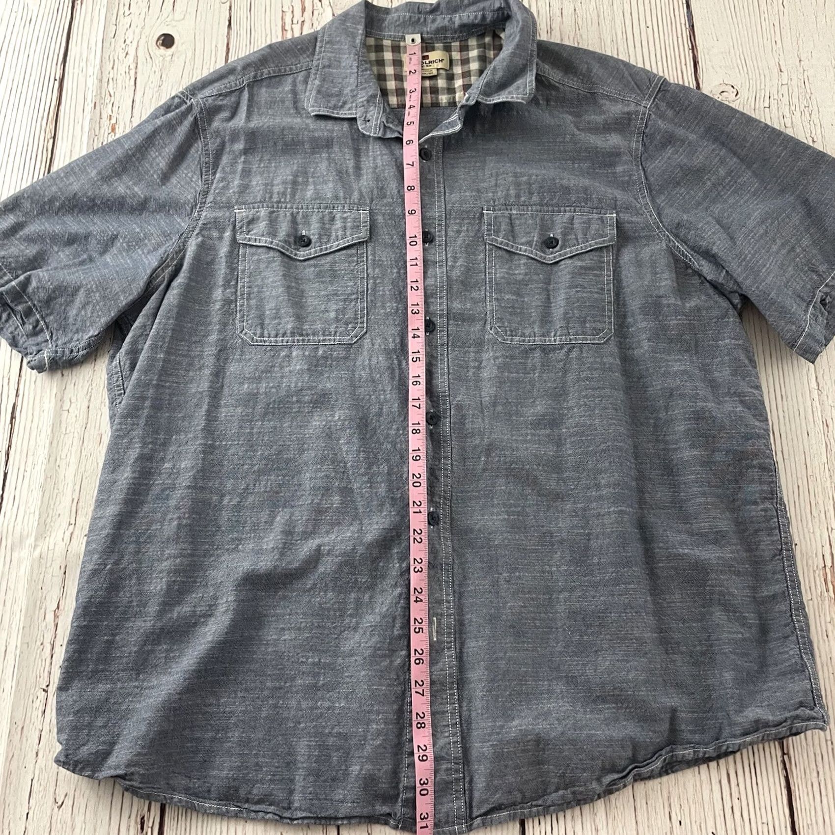 Vintage Woolrich Shirt Short Sleeve Button-Up Mens 2XL Blue Cotton Outdoor Pockets Button-Up Closure Solid Blue Size US XXL / EU 58 / 5 - 3 Thumbnail