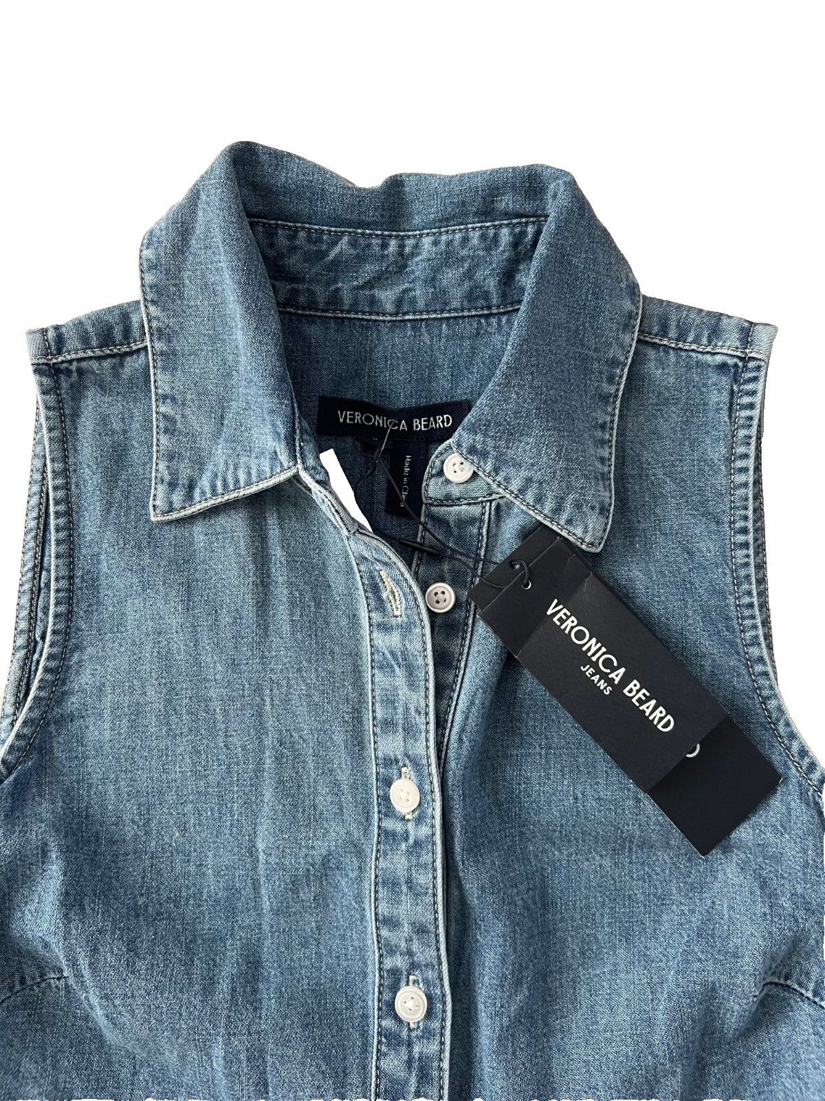 Veronica Beard Veronica Beard Jeans Fuller Denim Midi Dress Starlight ( 0 ) Size XS / US 0-2 / IT 36-38 - 7 Thumbnail