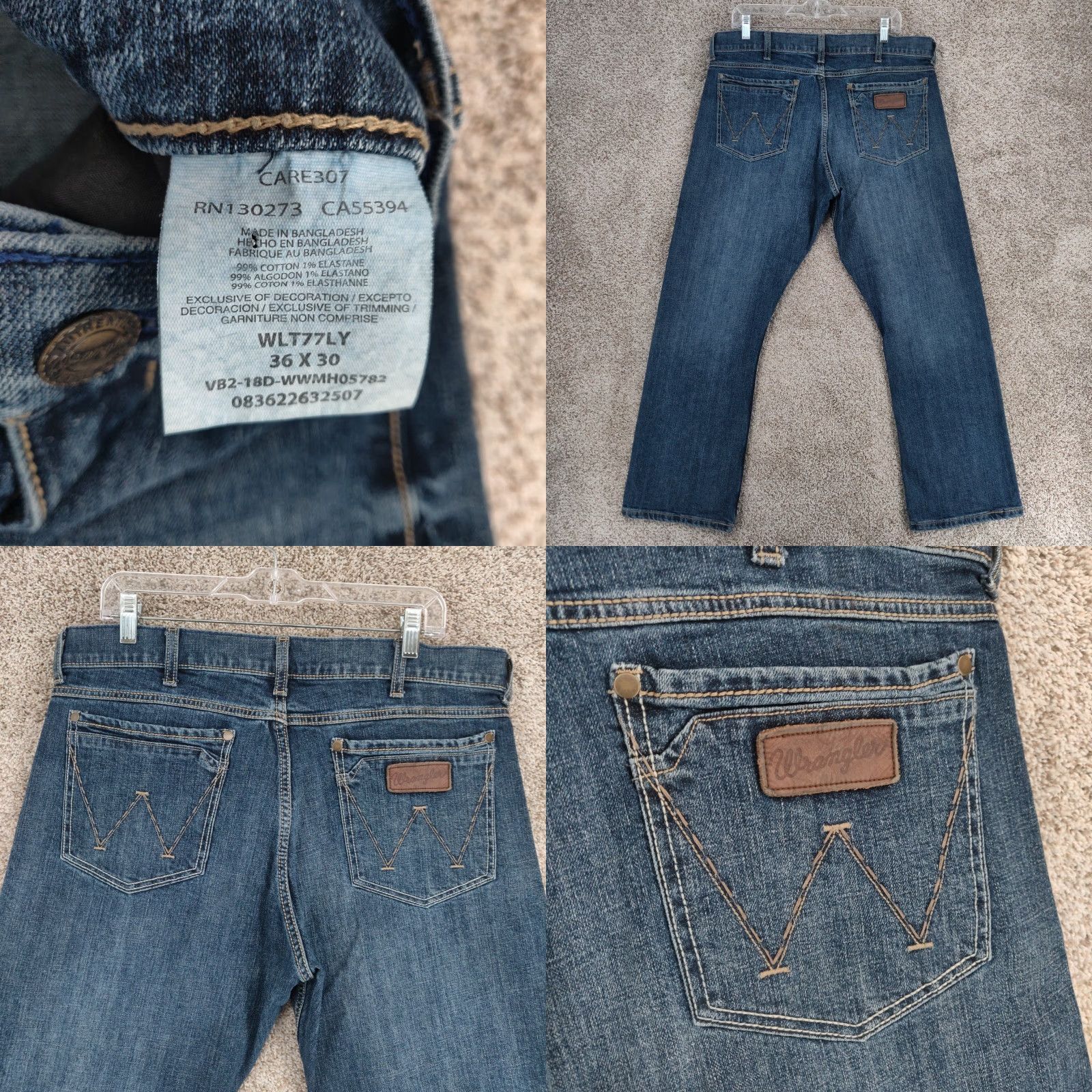 Wrangler Wrangler Retro Slim Boot Jeans Mens 36X30 Blue Western Cowboy Work Size US 36 / EU 52 - 9 Thumbnail
