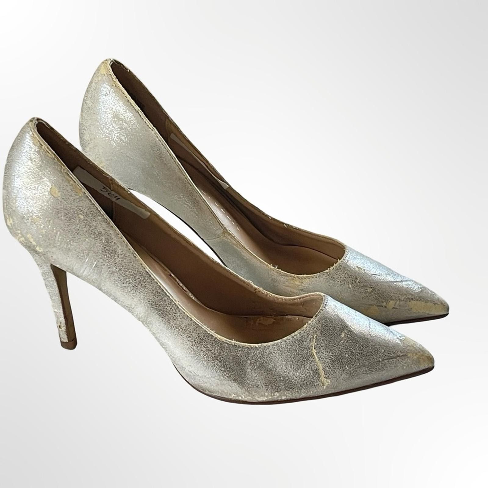 Rock & Republic Rock & Republic Silver Metallic Pointed Toe Stilettos in 8.5 Size US 8.5 / IT 38.5 - 1 Thumbnail