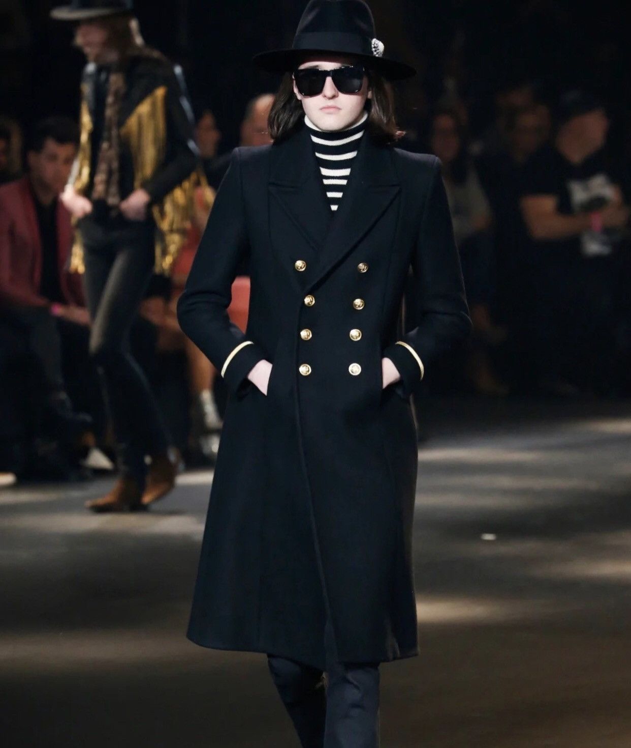 Saint Laurent Paris × Yves Saint Laurent Saint Laurent YSL fashion show double gold button wool coat Size US M / EU 48-50 / 2 - 6 Thumbnail