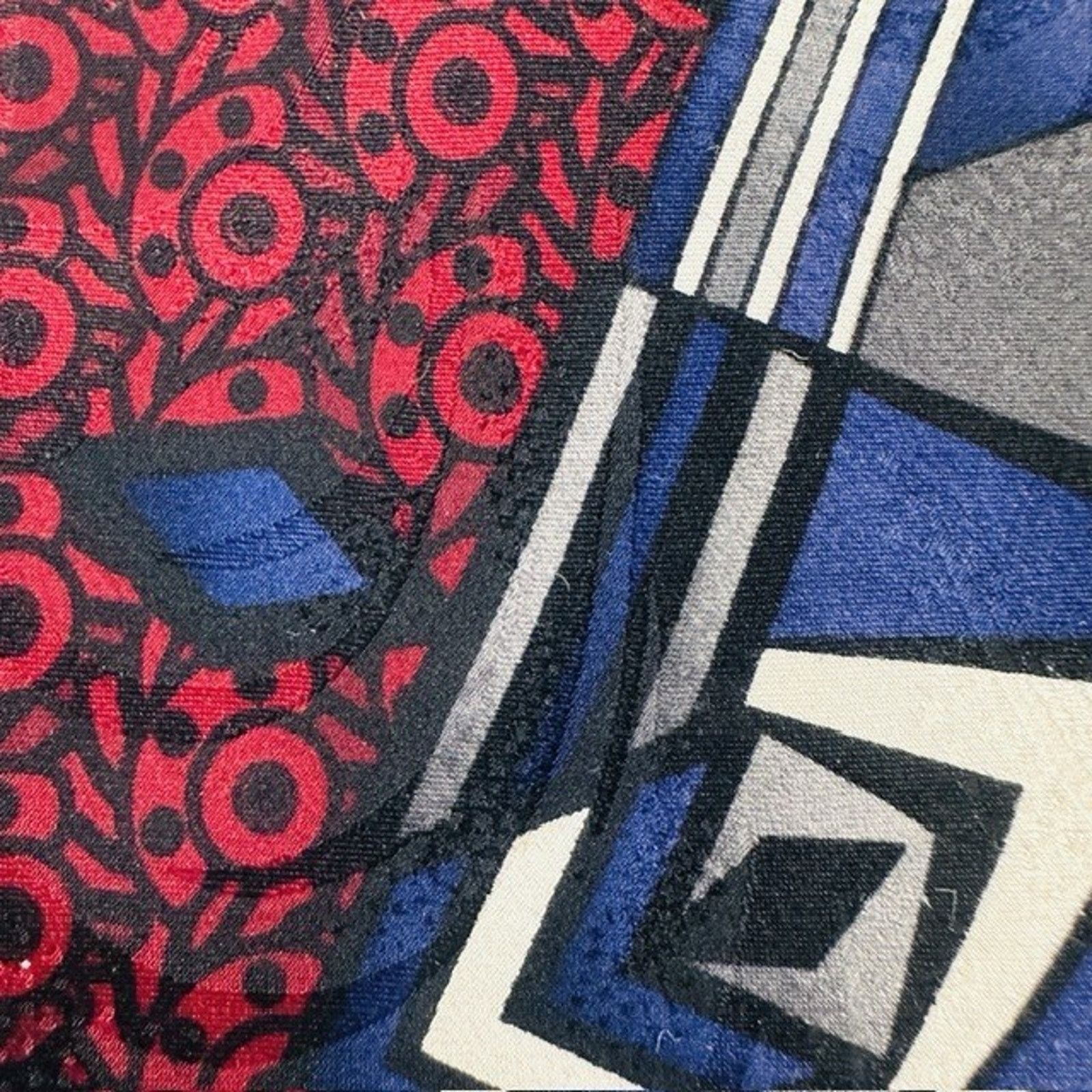 Other Paolo Rossi Designer Silk Tie Red/Black USA Geometric VTG Size ONE SIZE - 6 Thumbnail