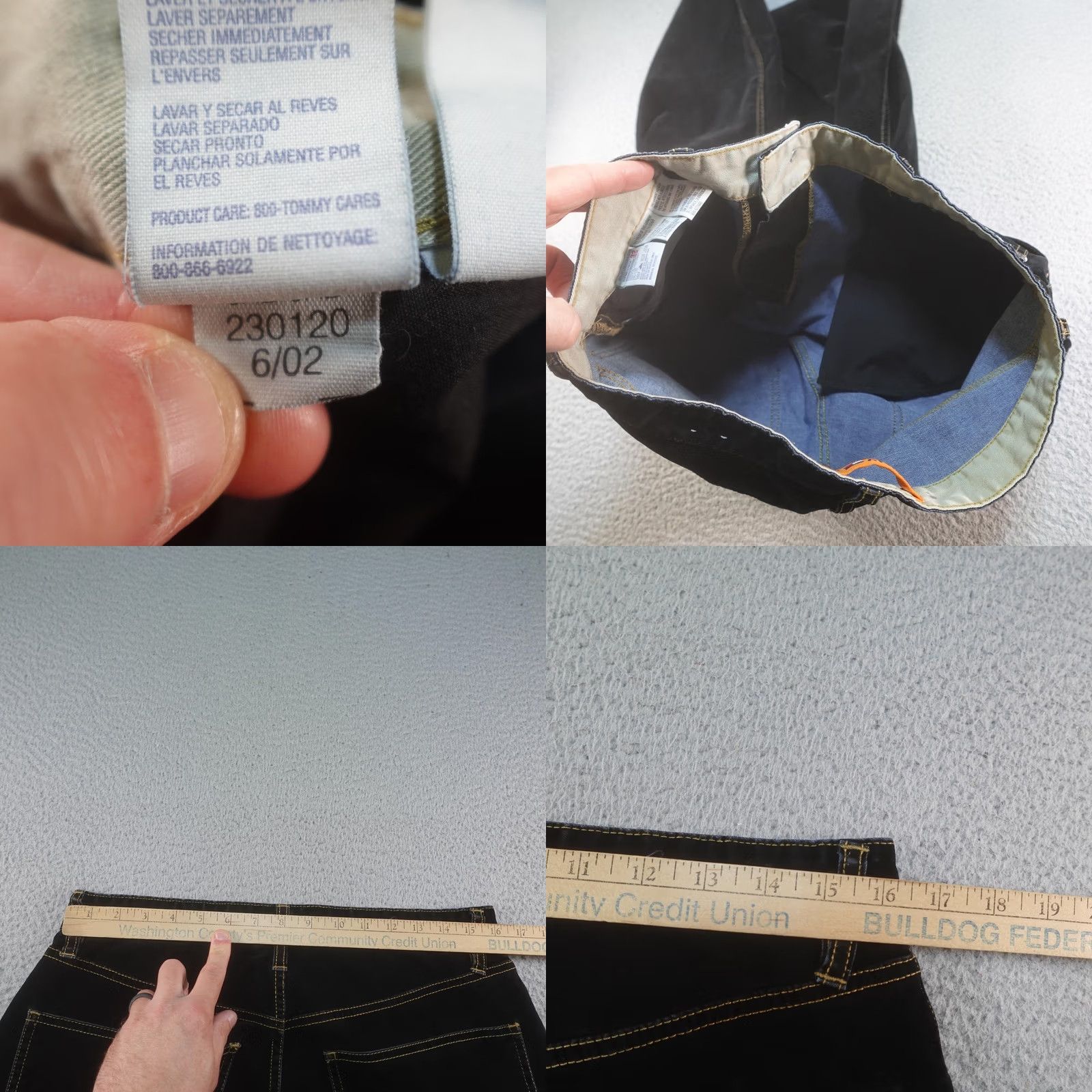 Denime VINTAGE Tommy Jeans Jeans Mens 32x32 Black Straight Leg Denim Y2K 2002 Soft Size US 32 / EU 48 - 10 Thumbnail