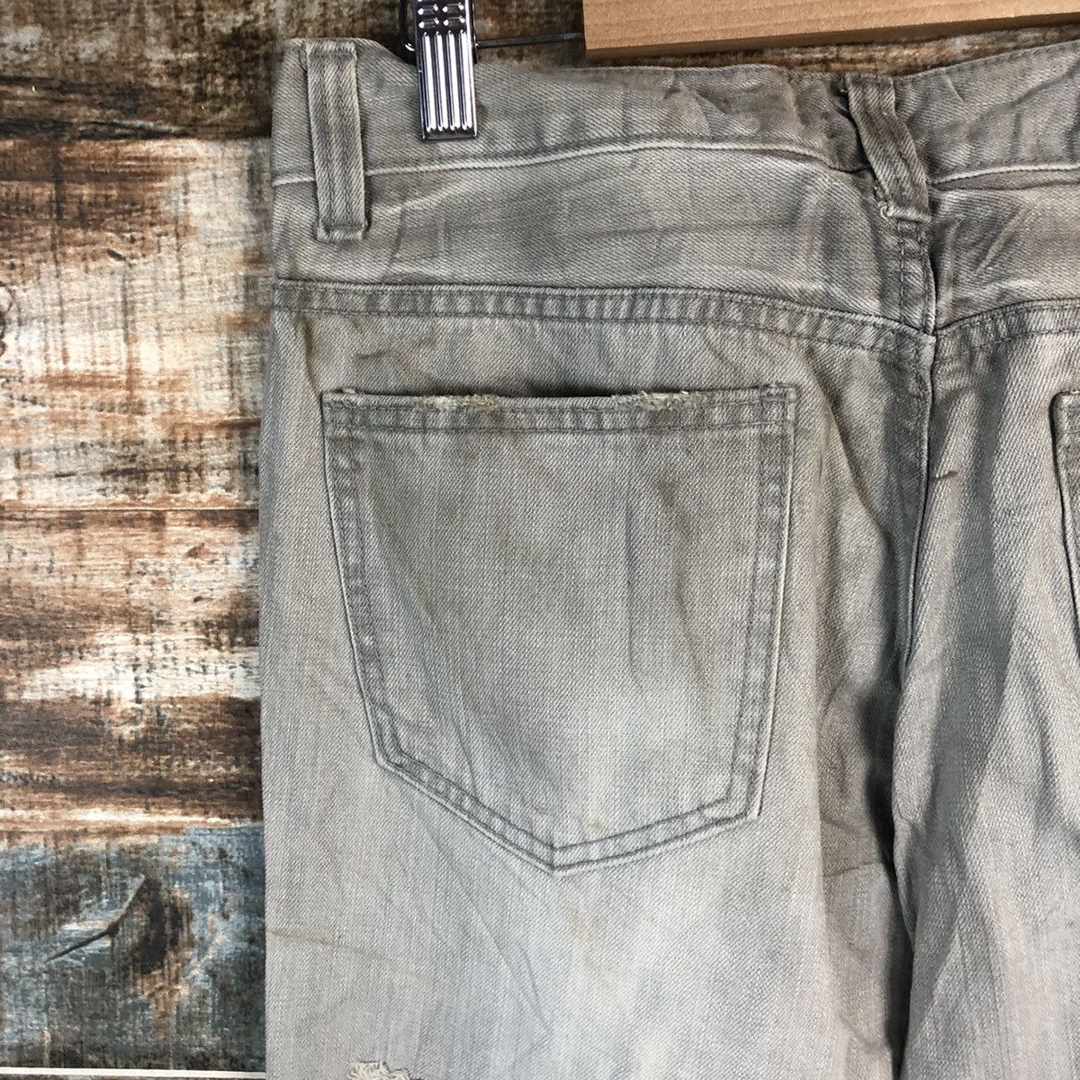 Japanese Brand DL Gennaro Jeans Grey Distressed Denim Pants #C102 Size US 27 - 16 Thumbnail