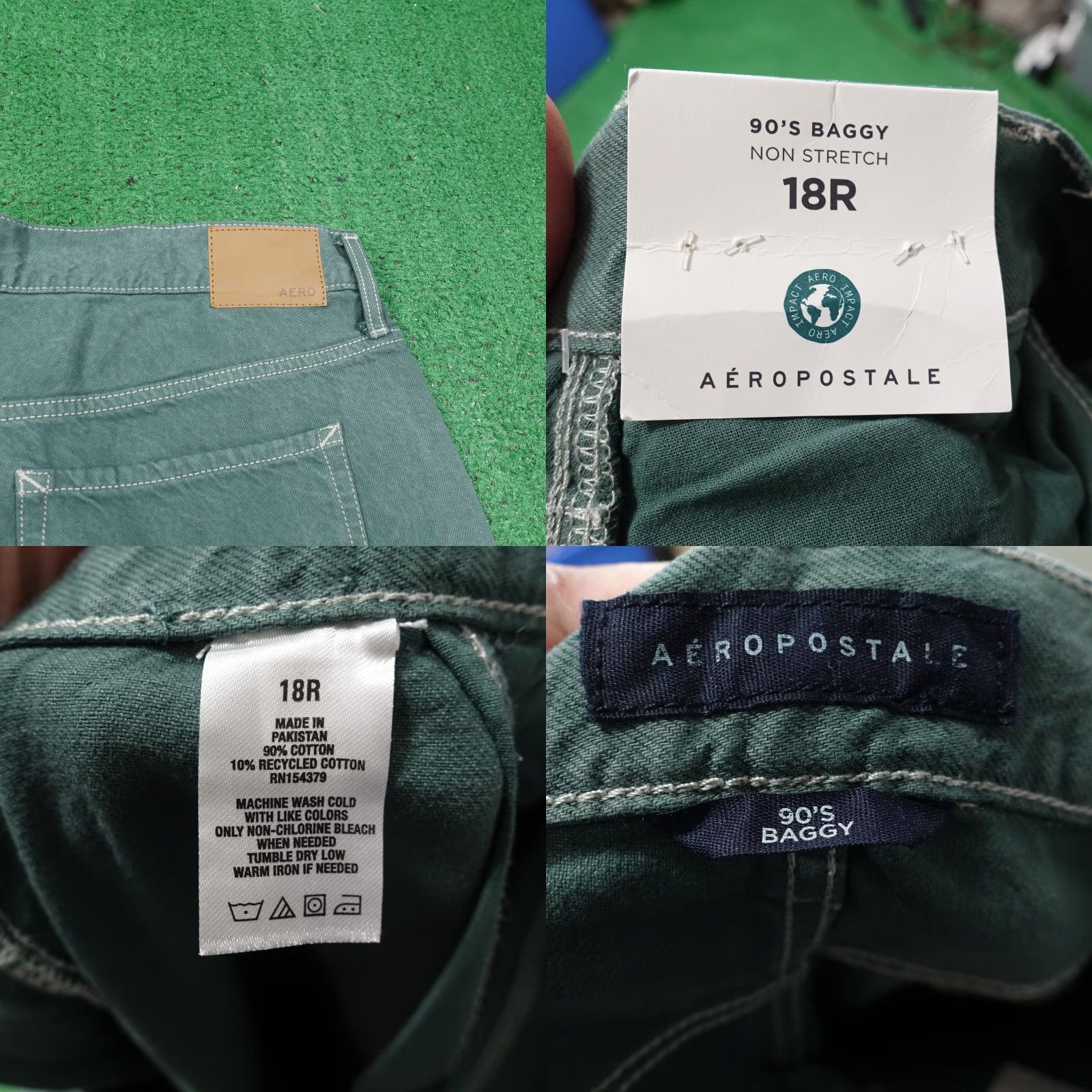 Aeropostale Vintage AeroPostale Green Denim Jeans Women's Size 18 Regular Fit Non-Stretch 90s Inspired Size 40" / US 18 - 8 Thumbnail