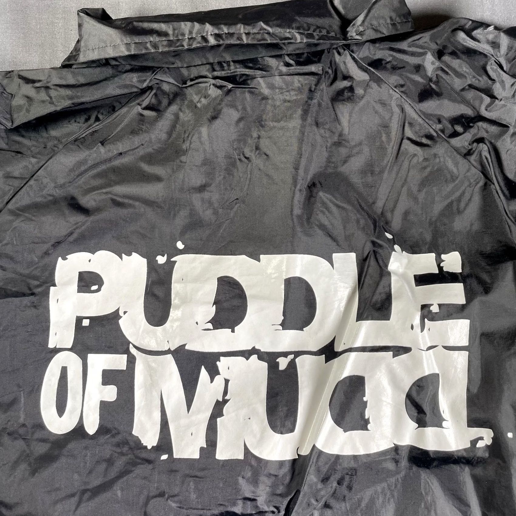 Vintage Puddle Of Mudd Jacket Men XL Black Nylon Polyester Windbreaker Grunge Rock Wesley Scantlin Nu Metal Mens XL Size US XL / EU 56 / 4 - 7 Thumbnail