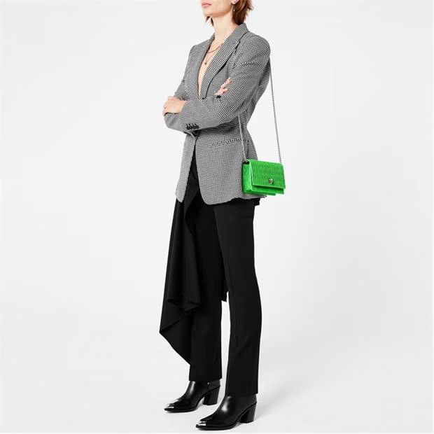 Alexander McQueen o1g2r1mq0824 Size: OS / Small Pleated Skull Bag Acid Green Size ONE SIZE - 5 Thumbnail