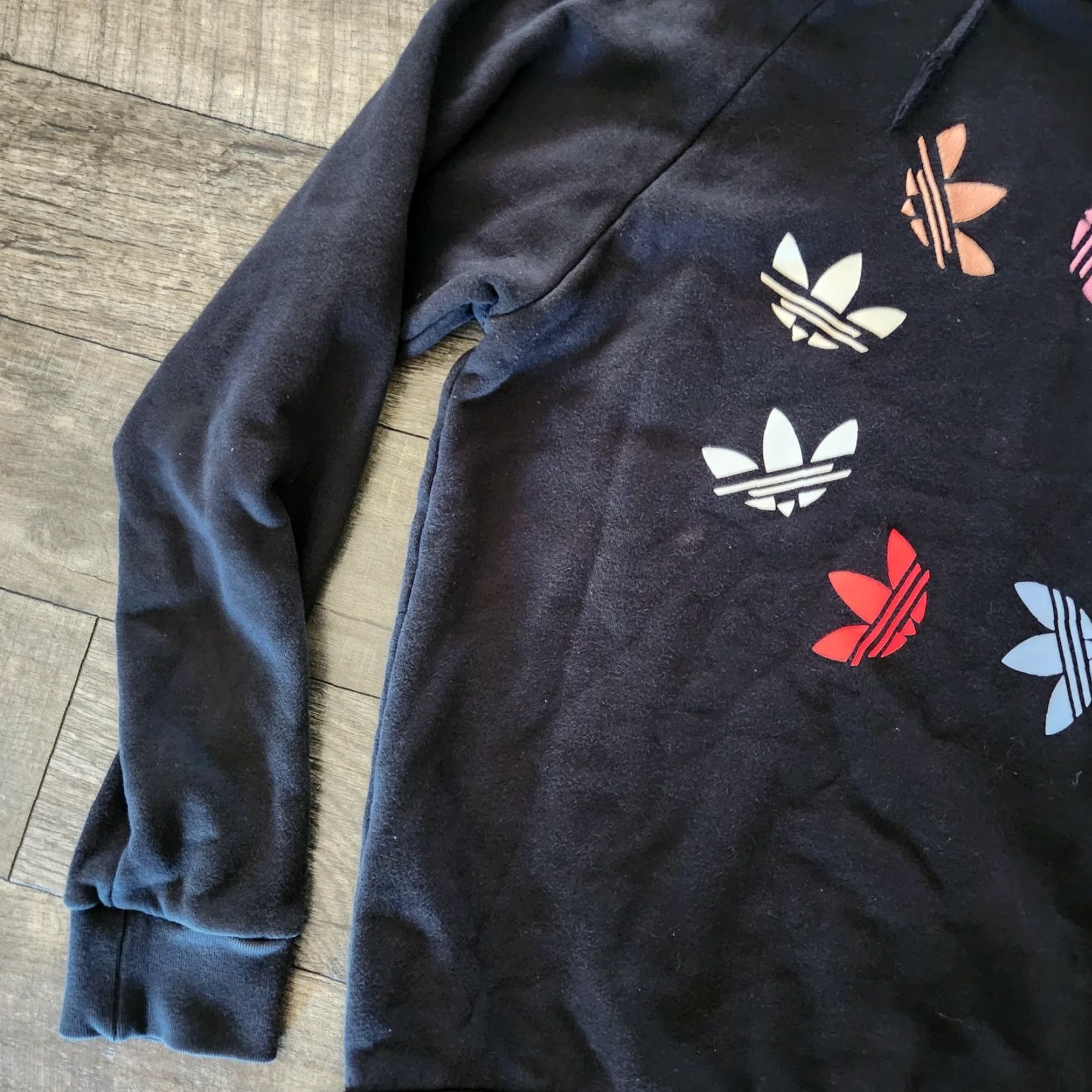 Adidas Adidas Hoodie Mens Medium Leaf Logo Colorful Embroidered Black Size US M / EU 48-50 / 2 - 7 Thumbnail
