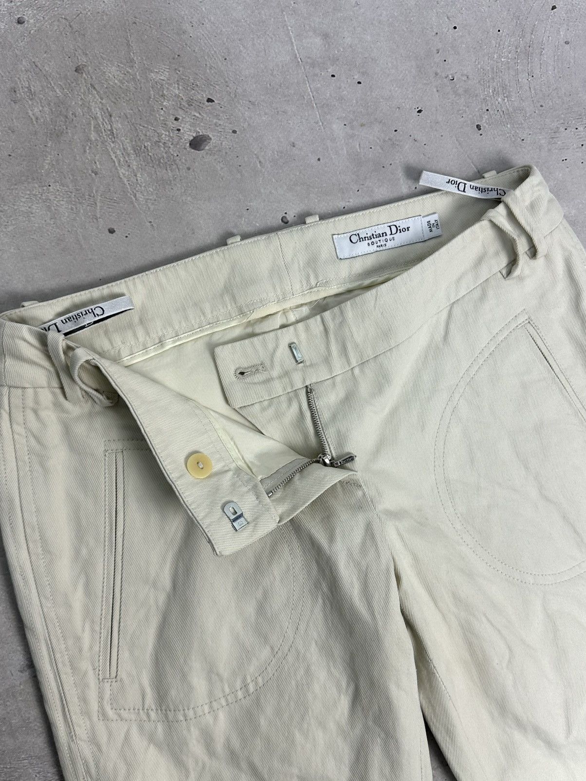 Dior × Vintage Christian Dior Boutique Made in Italy Cotton Pants Size 26" / US 2 / IT 38 - 8 Thumbnail