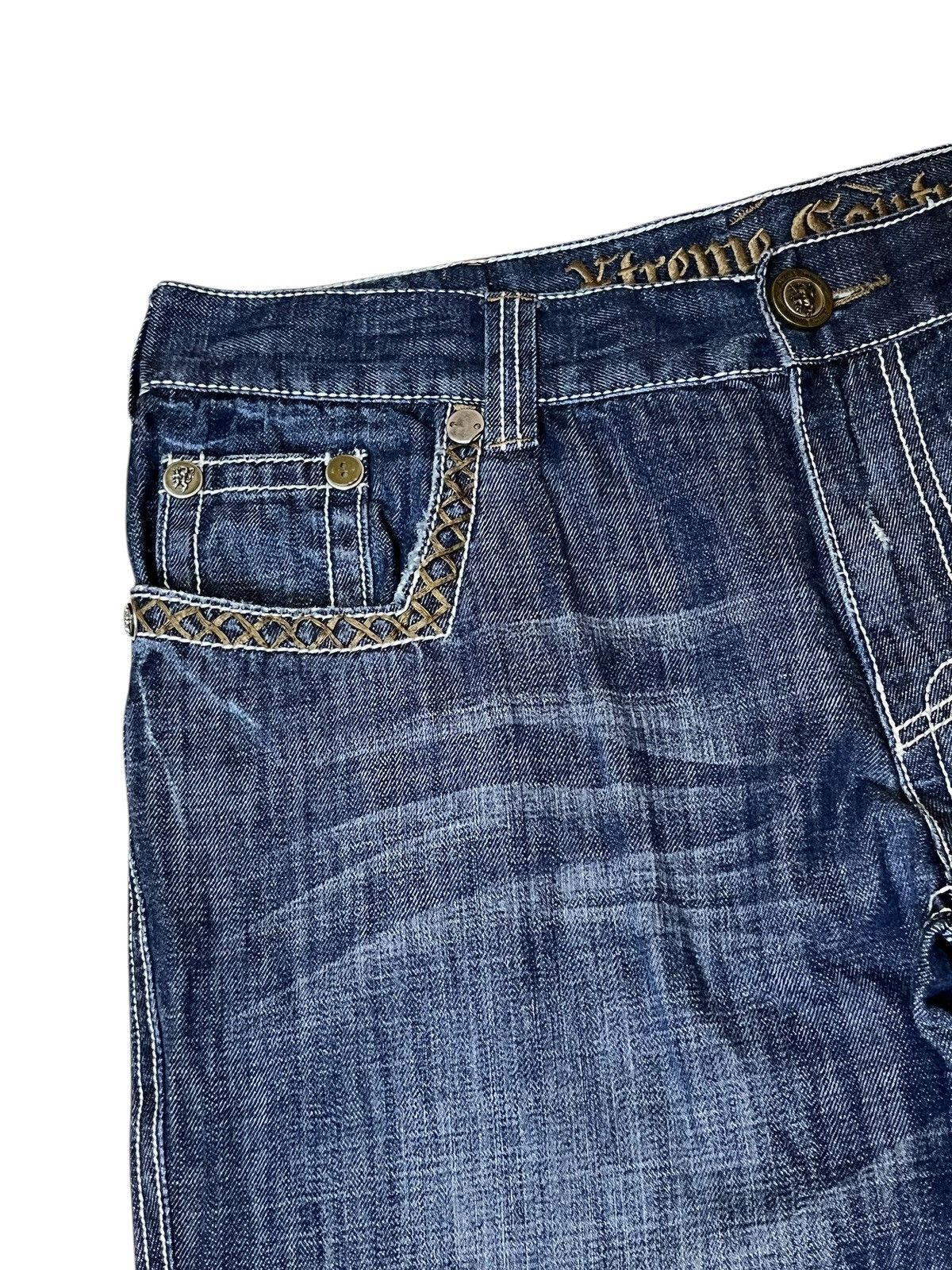 Japanese Brand ARCHIVE JAPANESE CULTURE EXTREME COUTURE STRAIGHT CUT JEANS Size US 37 - 5 Thumbnail