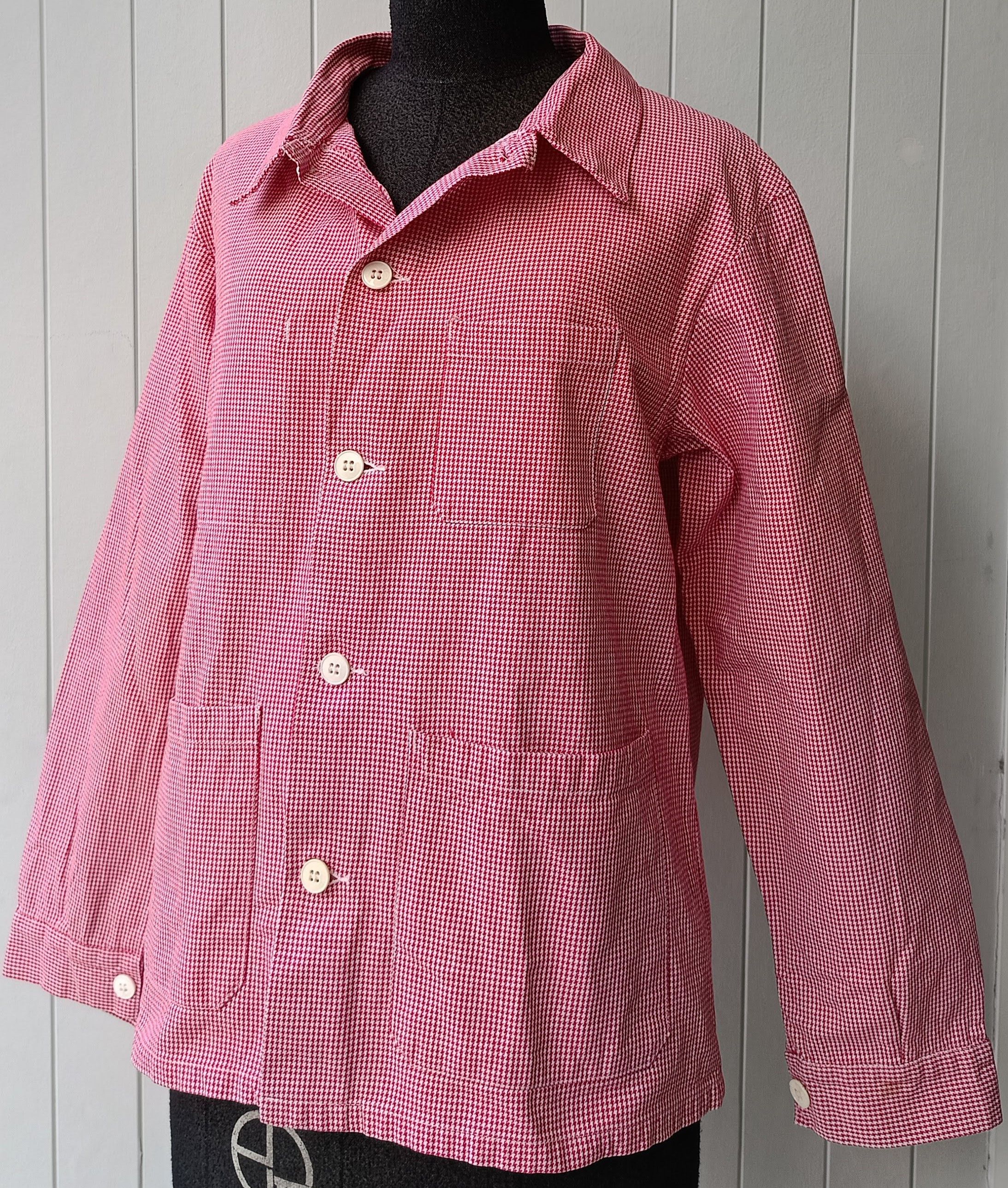 Danton DANTON France red Houndstooth jacket small Size US S / EU 44-46 / 1 - 1 Thumbnail