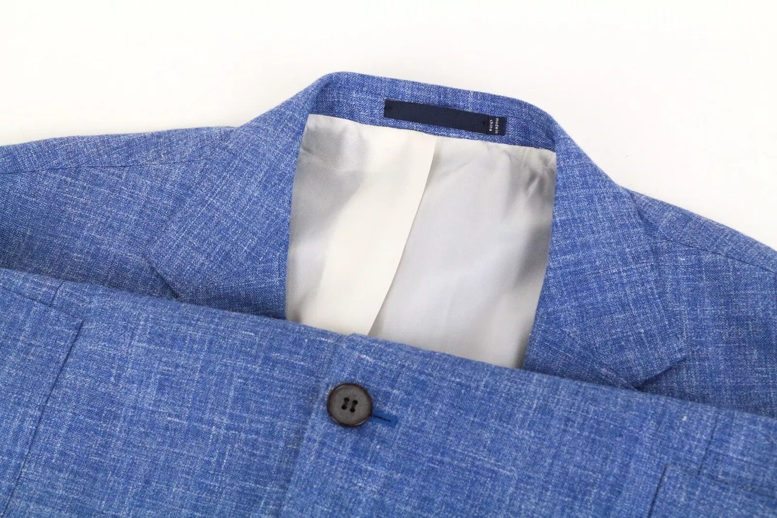 Suitsupply HAVANA UK50S Blue Wool Silk Linen Blazer 62867 Size 50S - 5 Thumbnail
