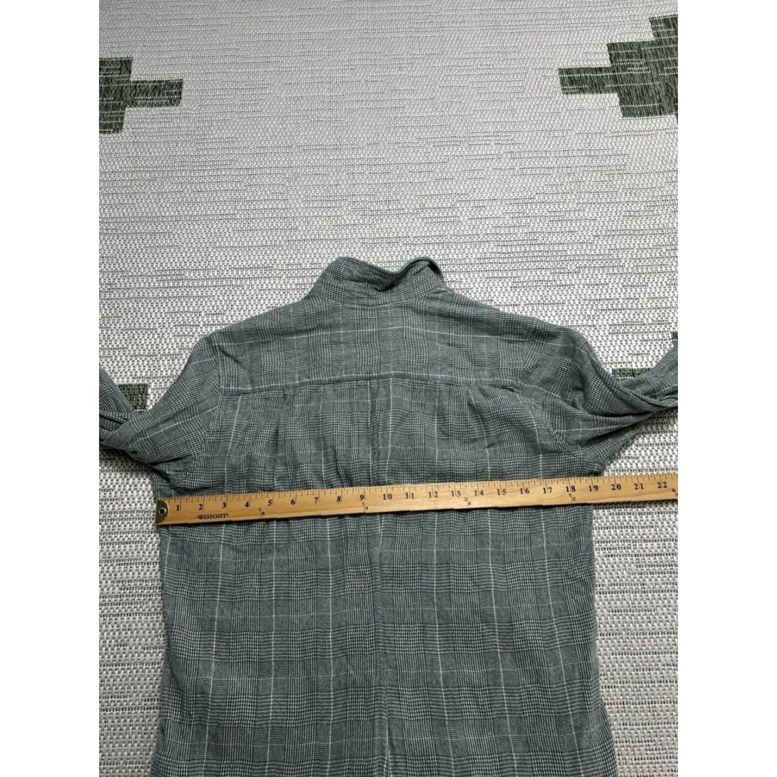 Frank & Eileen Frank & Eileen Shirt Womens Medium Gray Cotton Blouse Size M / US 6-8 / IT 42-44 - 5 Thumbnail