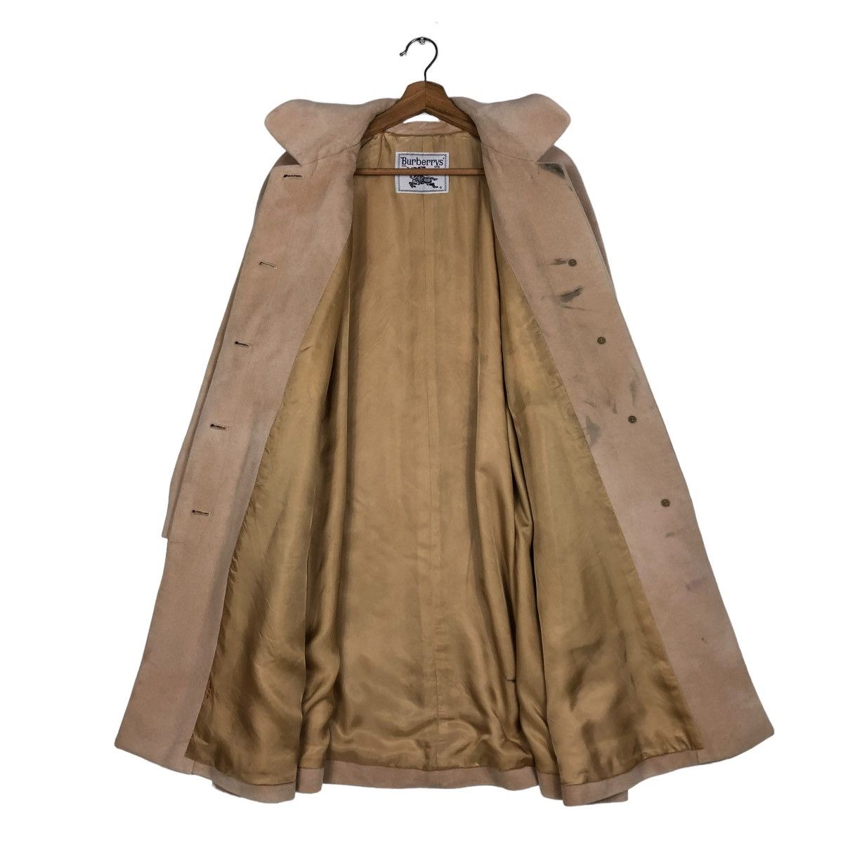 Burberry 🔥VINTAGE LONG WOOL FLY COATS JACKET BURBERRYS HERRINGBONE Size US M / EU 48-50 / 2 - 13 Thumbnail