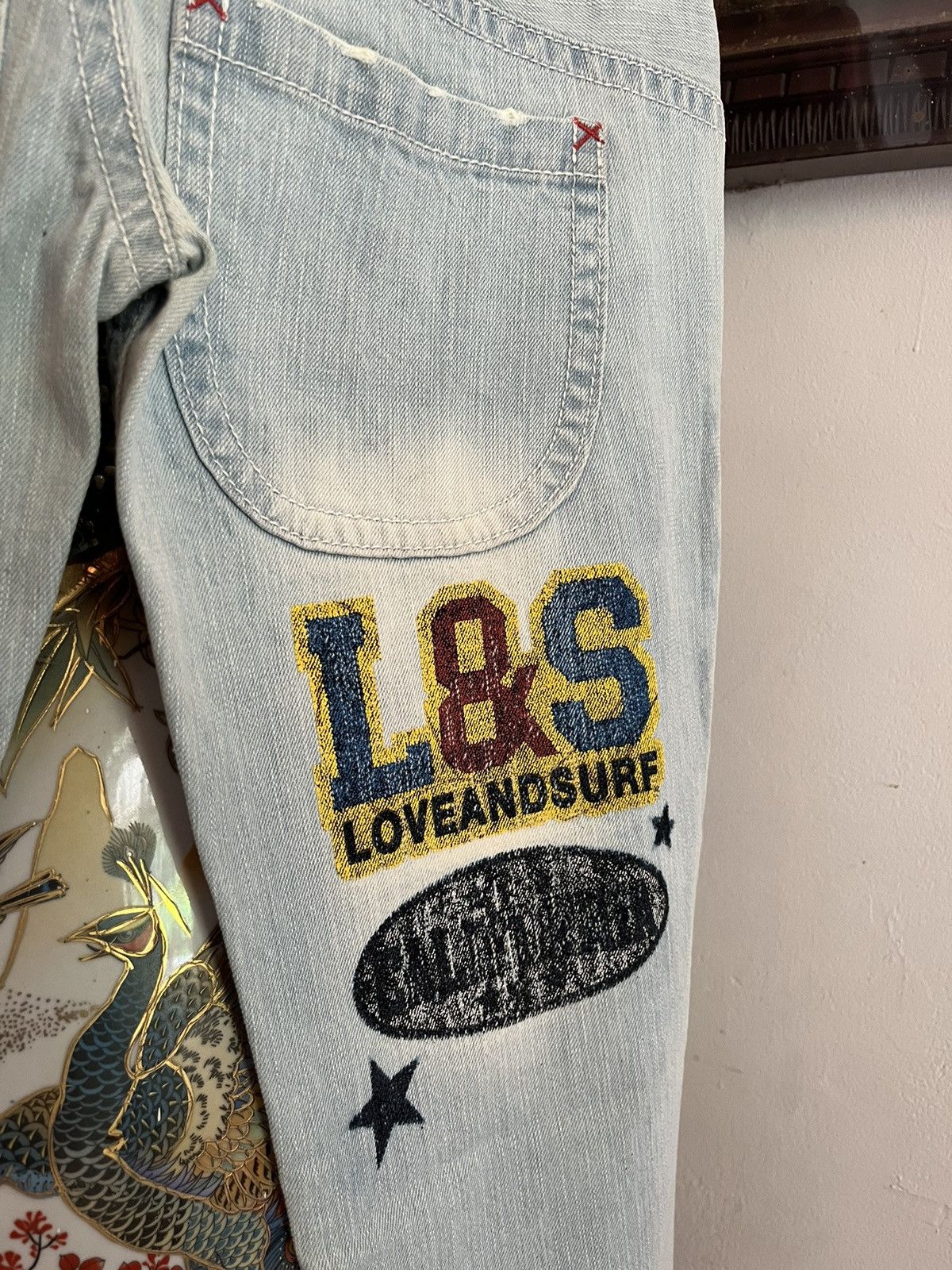 Blue Blue Japan × If Six Was Nine Y2K Blue Moon Blue Multi Embroidered Jeans Size US 30 / EU 46 - 8 Thumbnail
